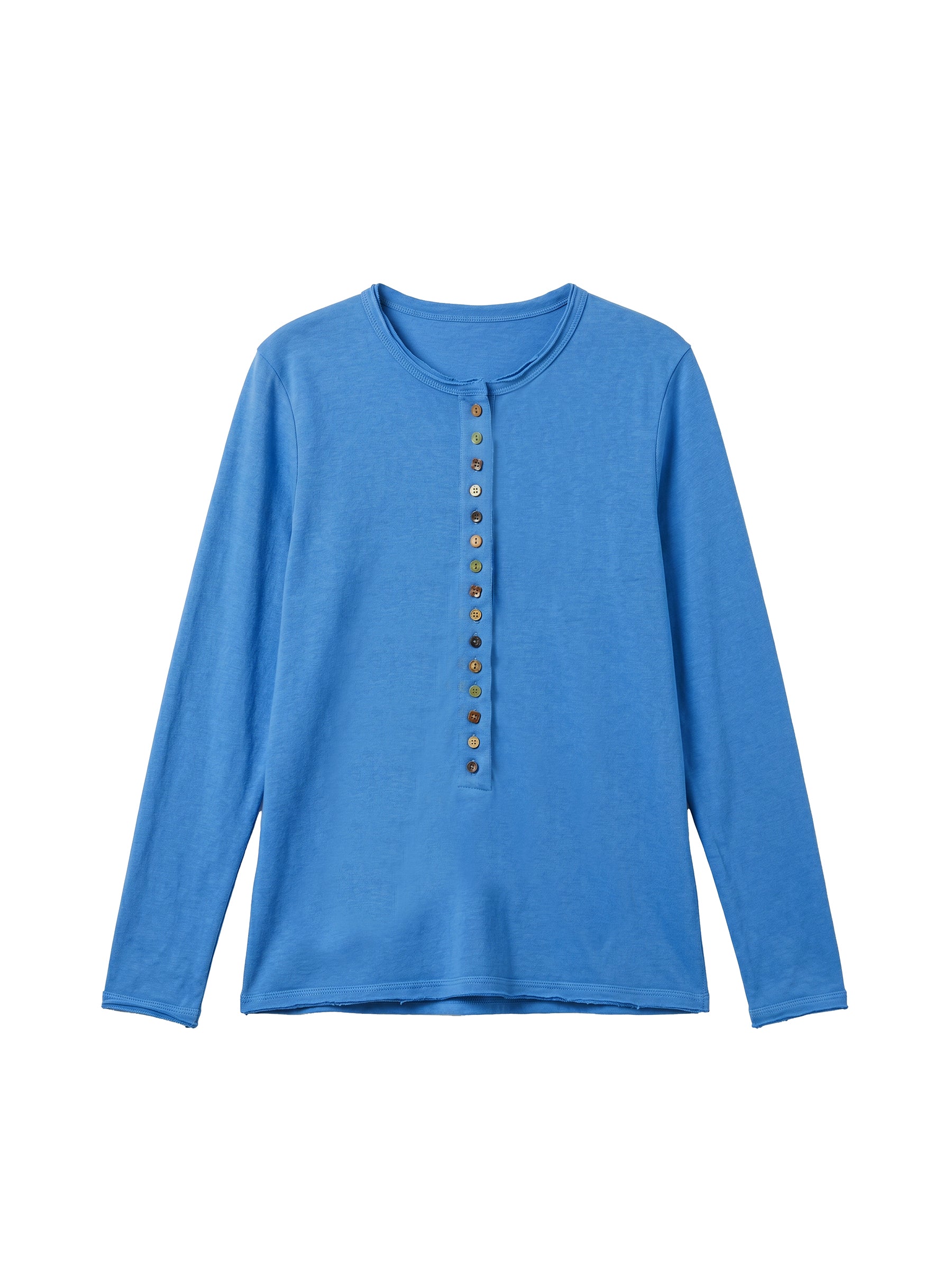 CUBIC Button Front Henley Long Sleeve Top-11