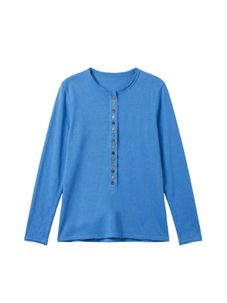 CUBIC Button Front Henley Long Sleeve Top