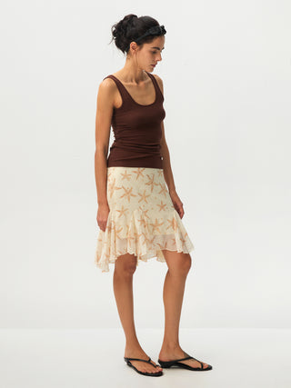 CUBIC Starfish Print Flare Midi Skirt