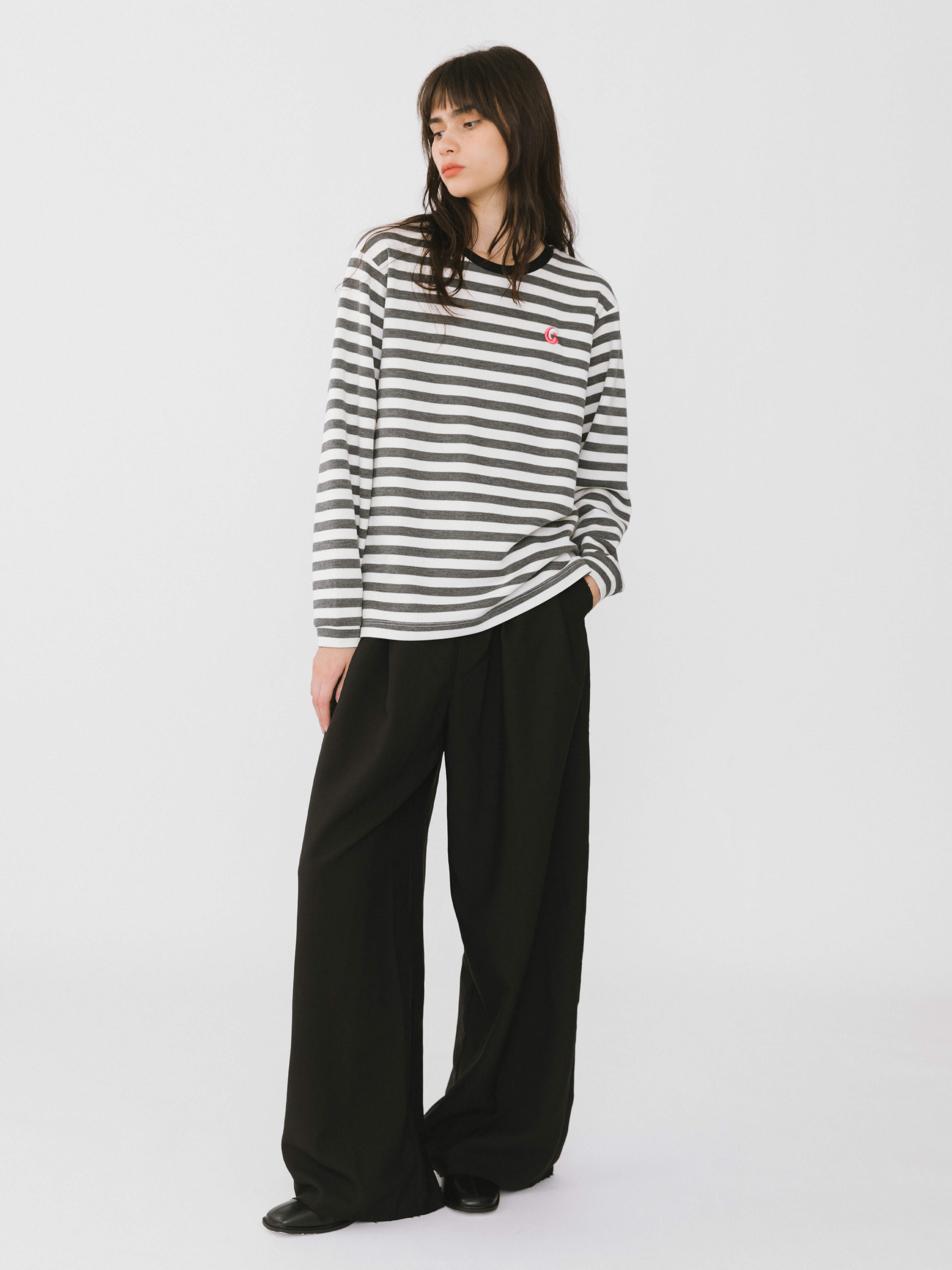 Asymmetric Waistband Tailored Trousers-12