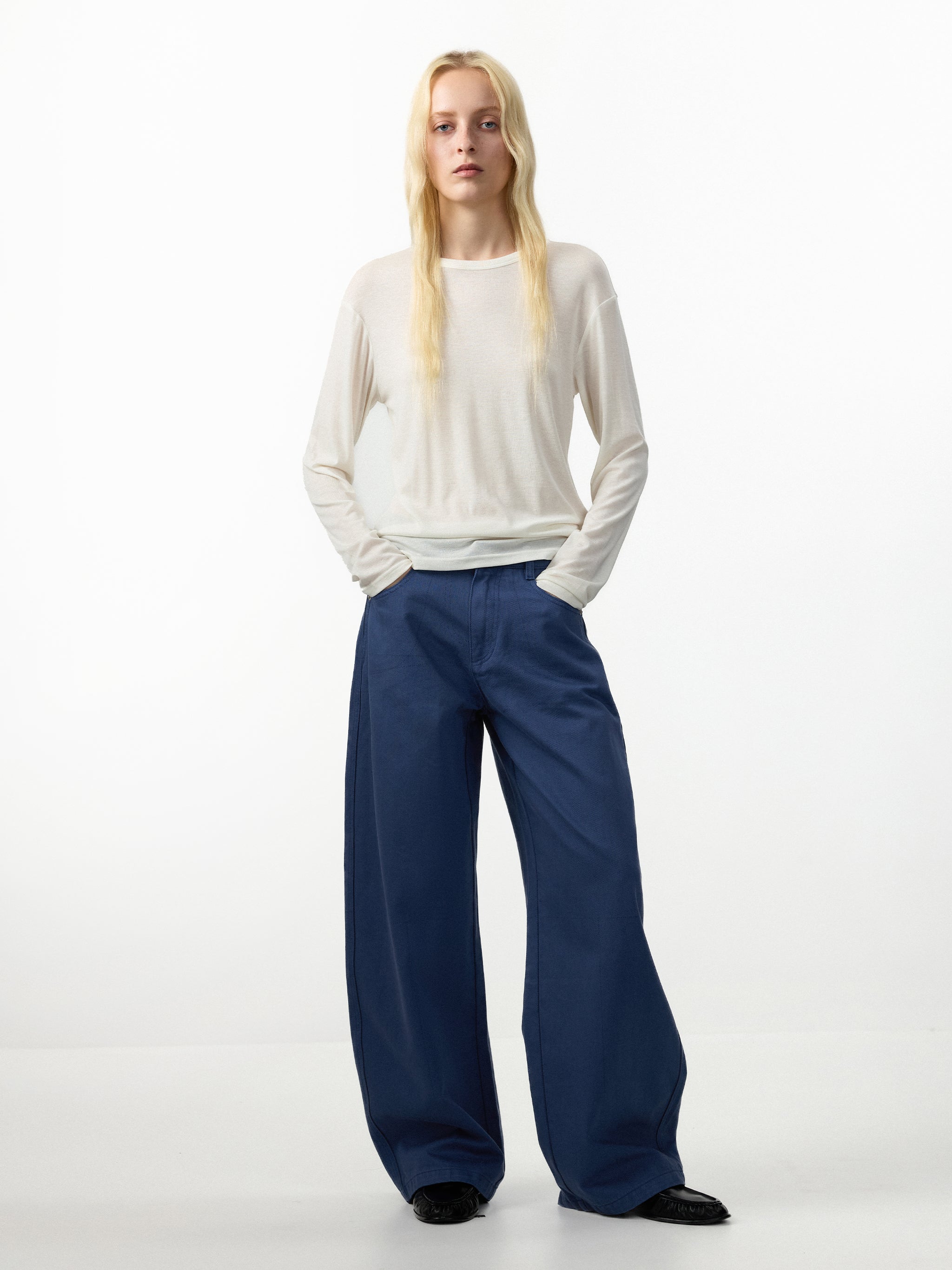 CUBIC 100% Cotton Wide Leg Trousers-11
