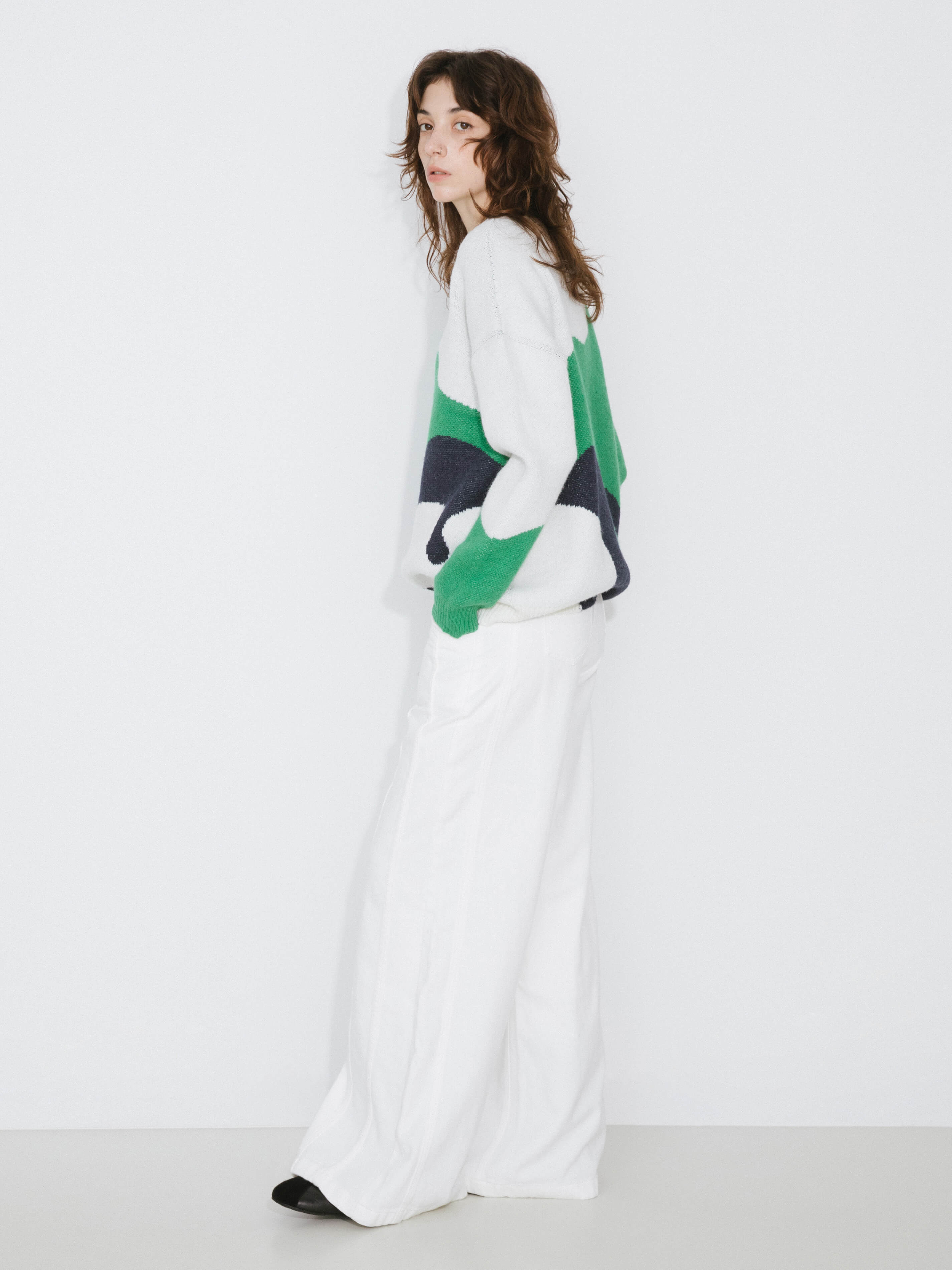 Melting Colour Block Oversized Knit Sweater-5