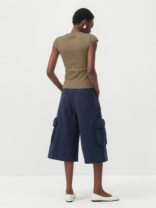 CUBIC Lyocell-Blend Minimalist U-Neck Top