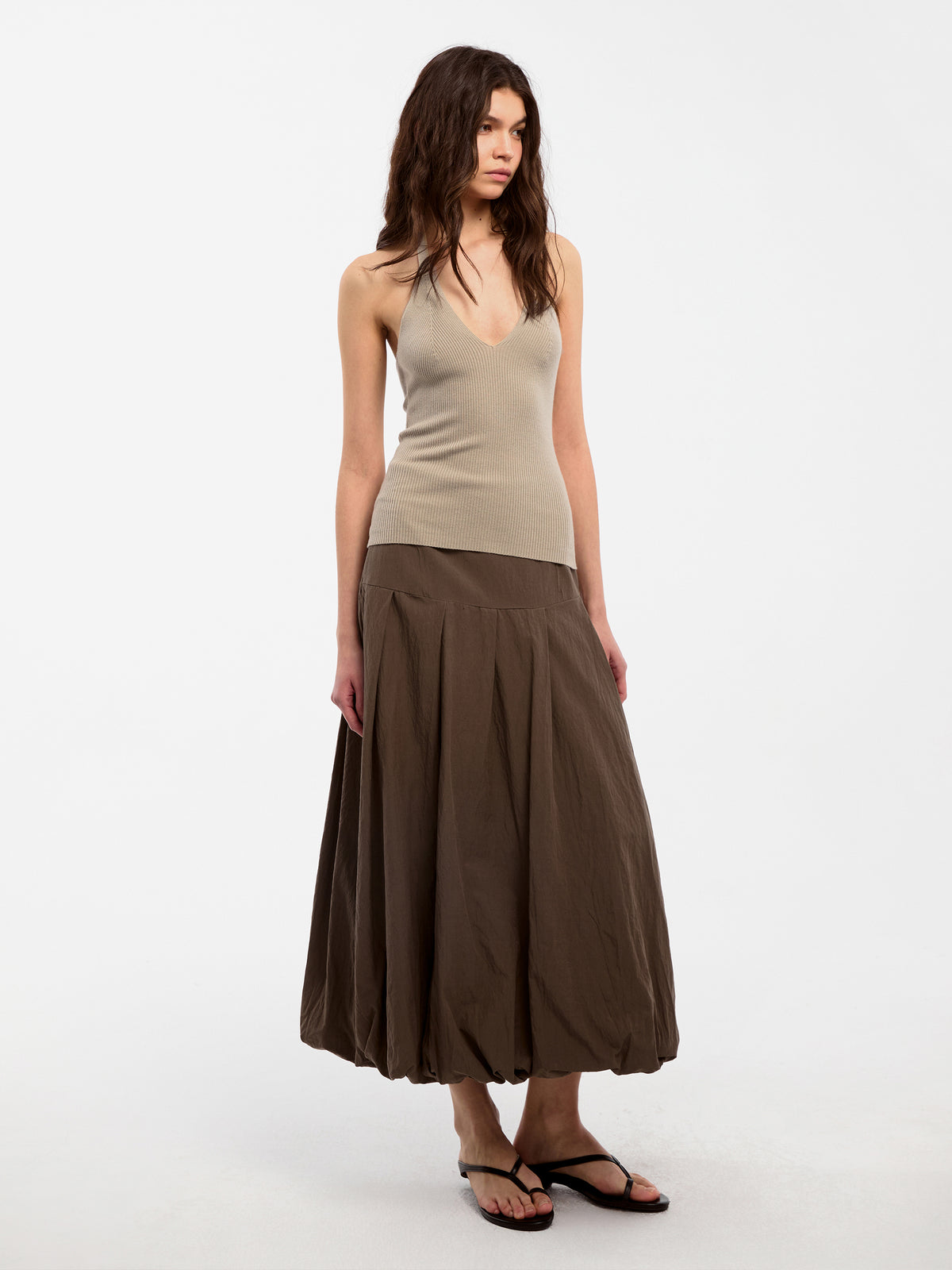 CUBIC Lyocell Pleated Tulip Skirt-11