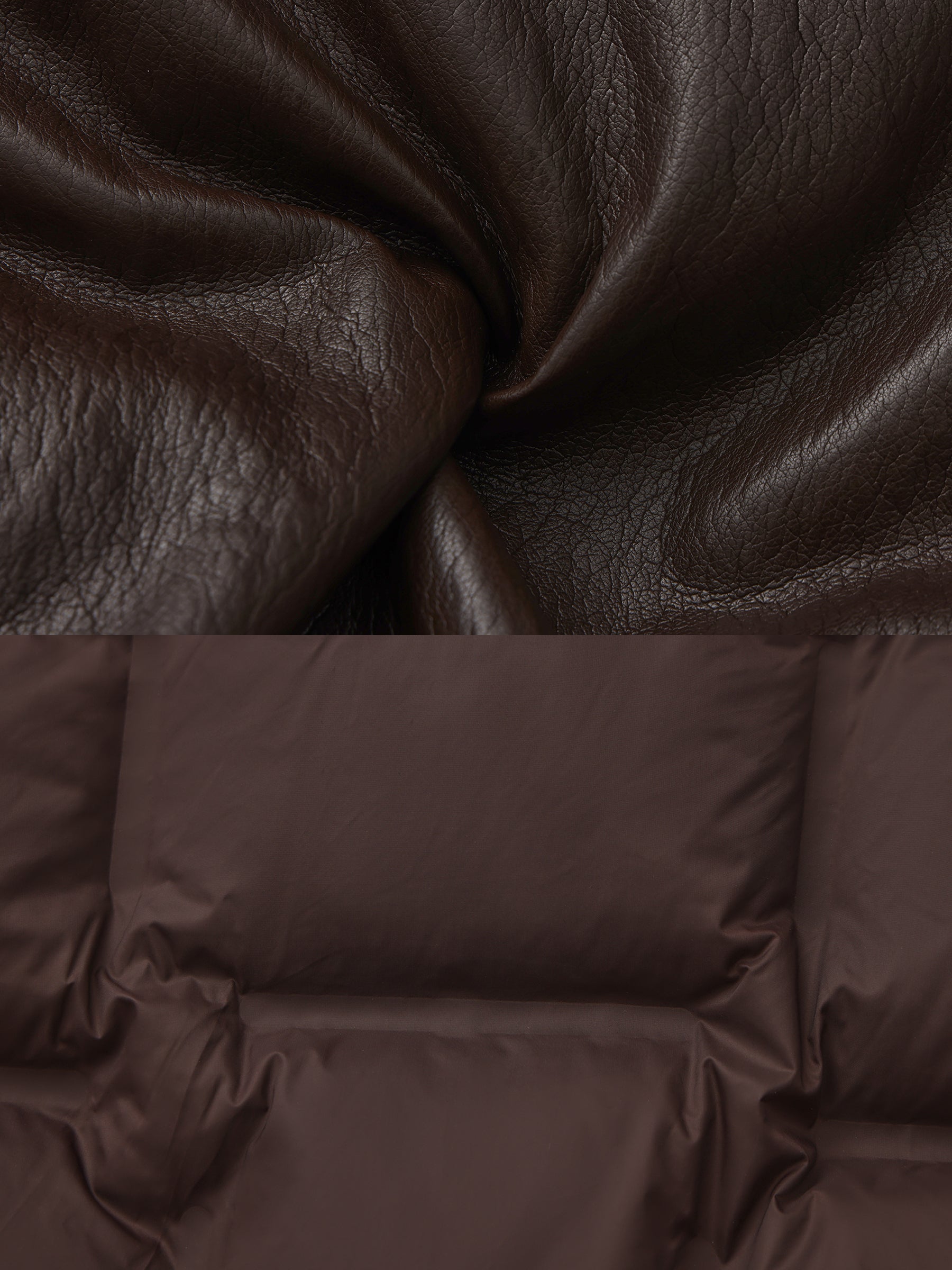 Corduroy Collar Convertible Leather Down Jacket-12