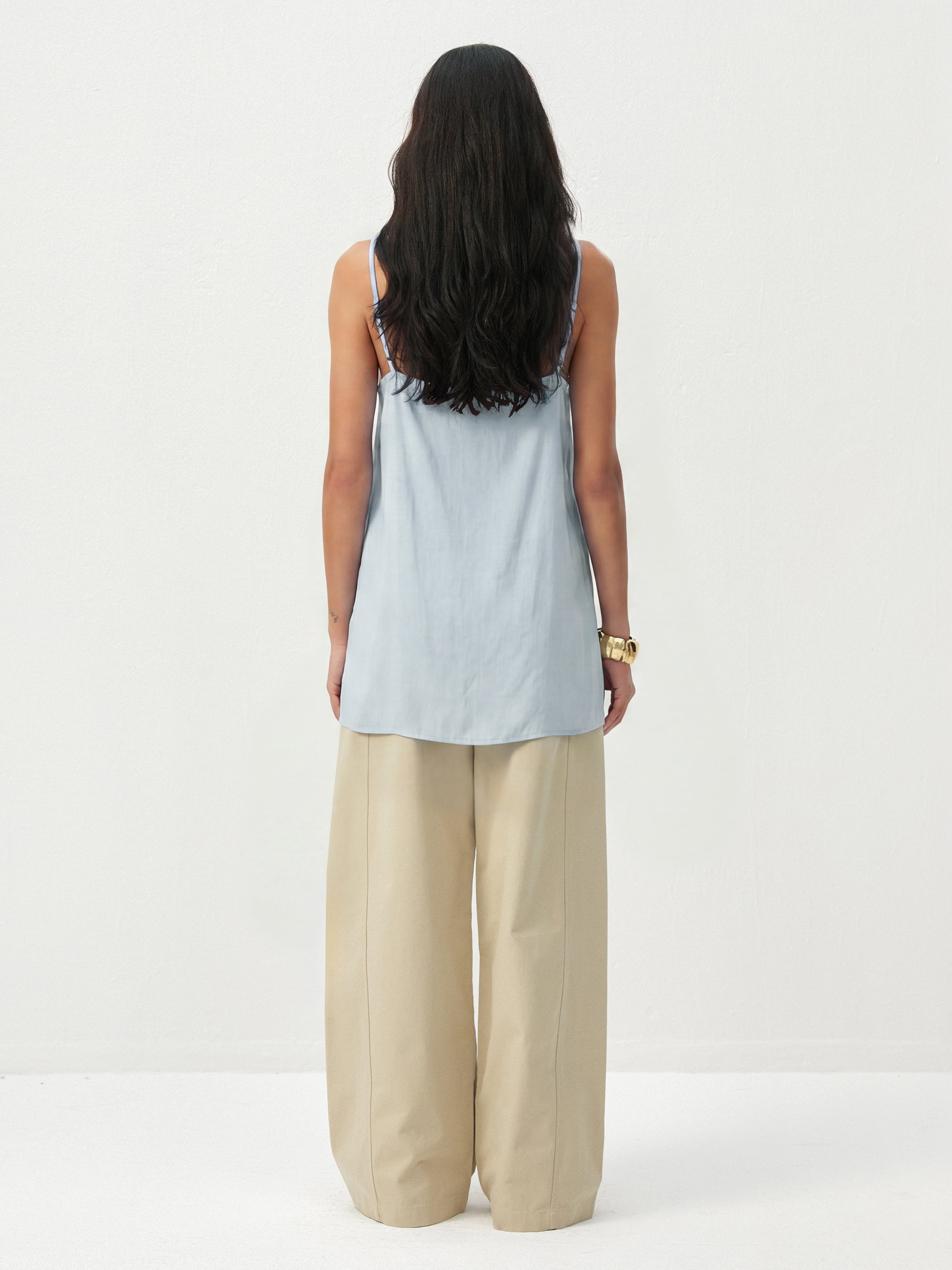 CUBIC Lyocell-Blend V-Neck Pleated Camisole-11