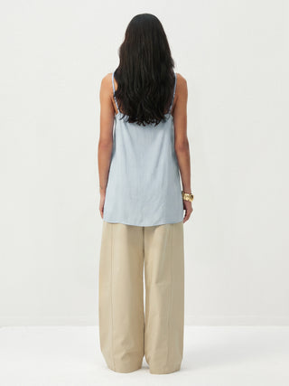 CUBIC Lyocell-Blend V-Neck Pleated Camisole