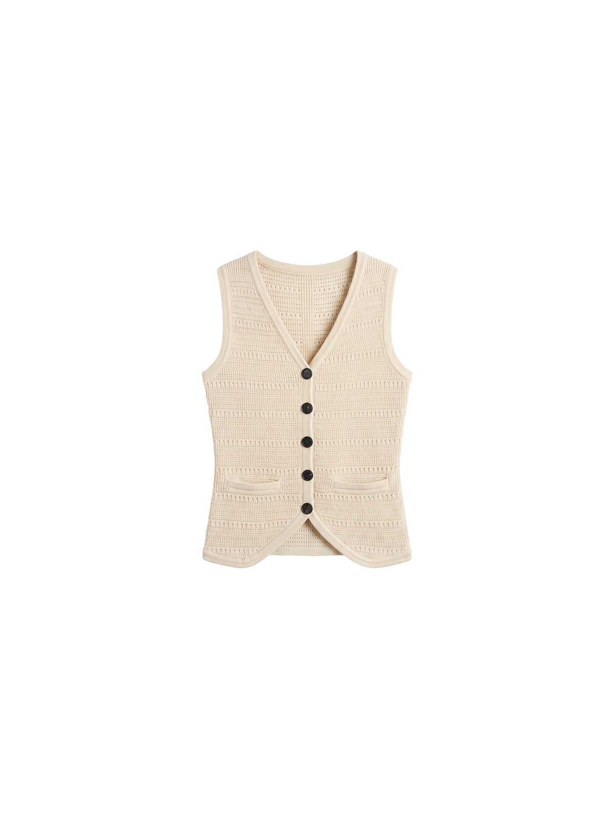 CUBIC V-Neck Button Front Knit Vest-12