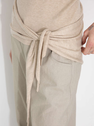 Slim-Fit Knit Henley Vest with Neck Tie