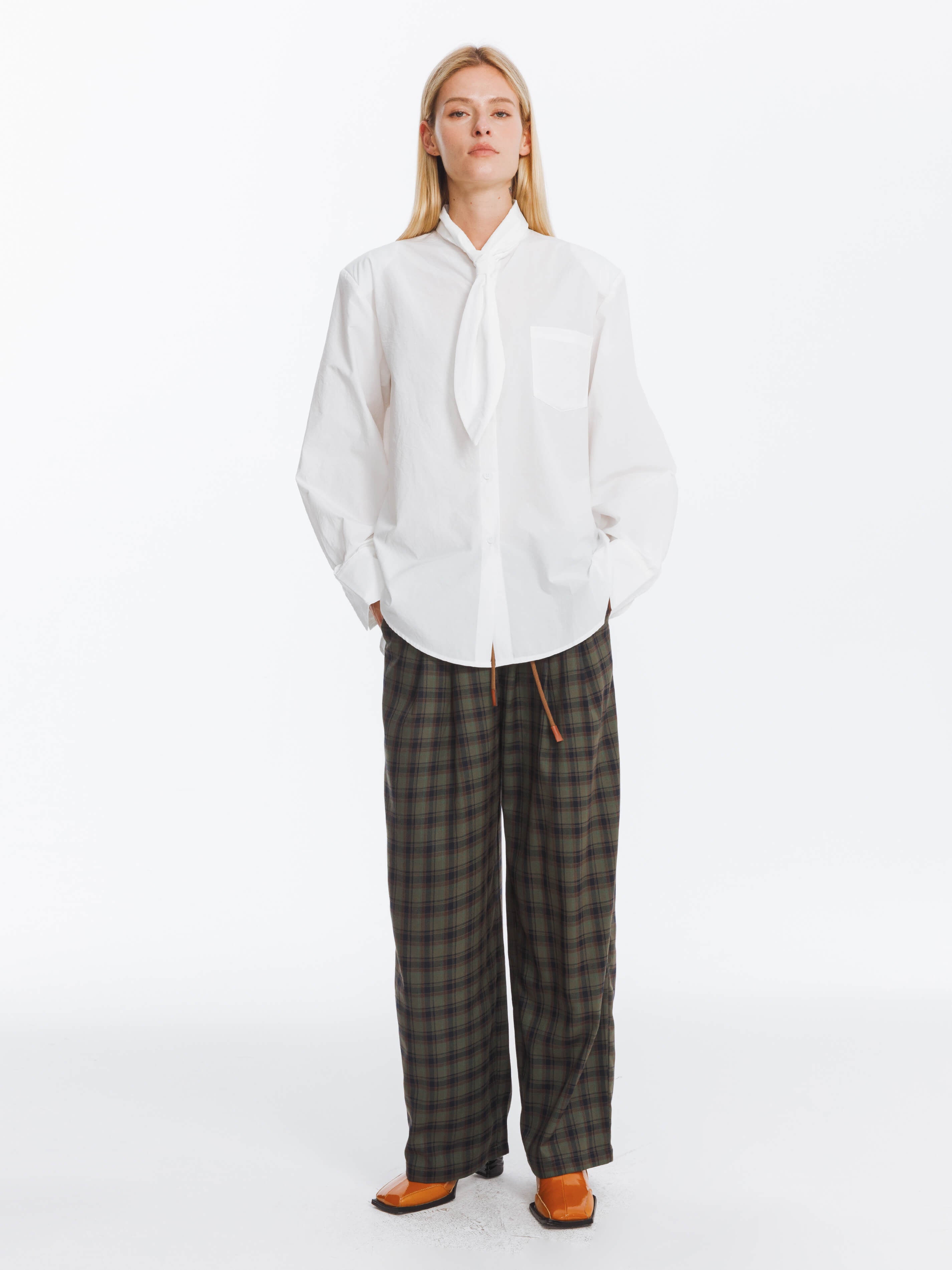 Vintage Tie Loose Striped Shirt-12