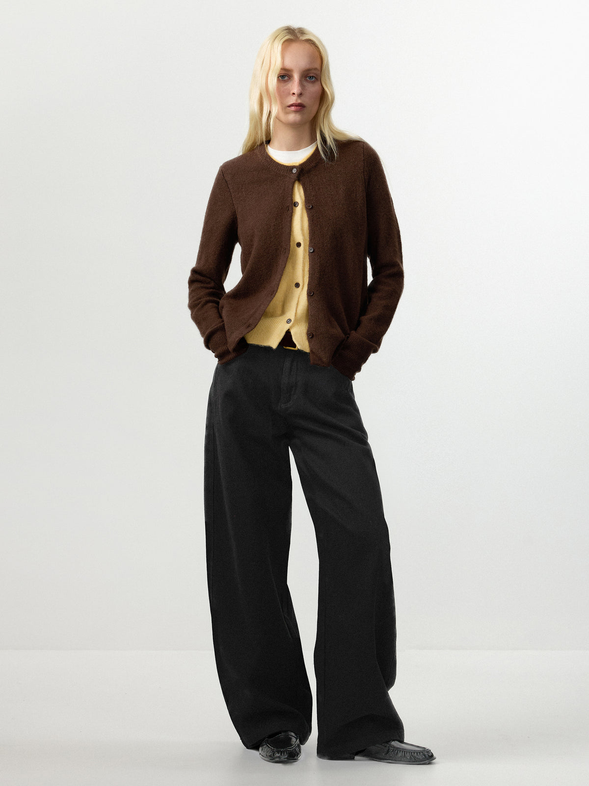 Crewneck Knit Button-Up Cardigan-11