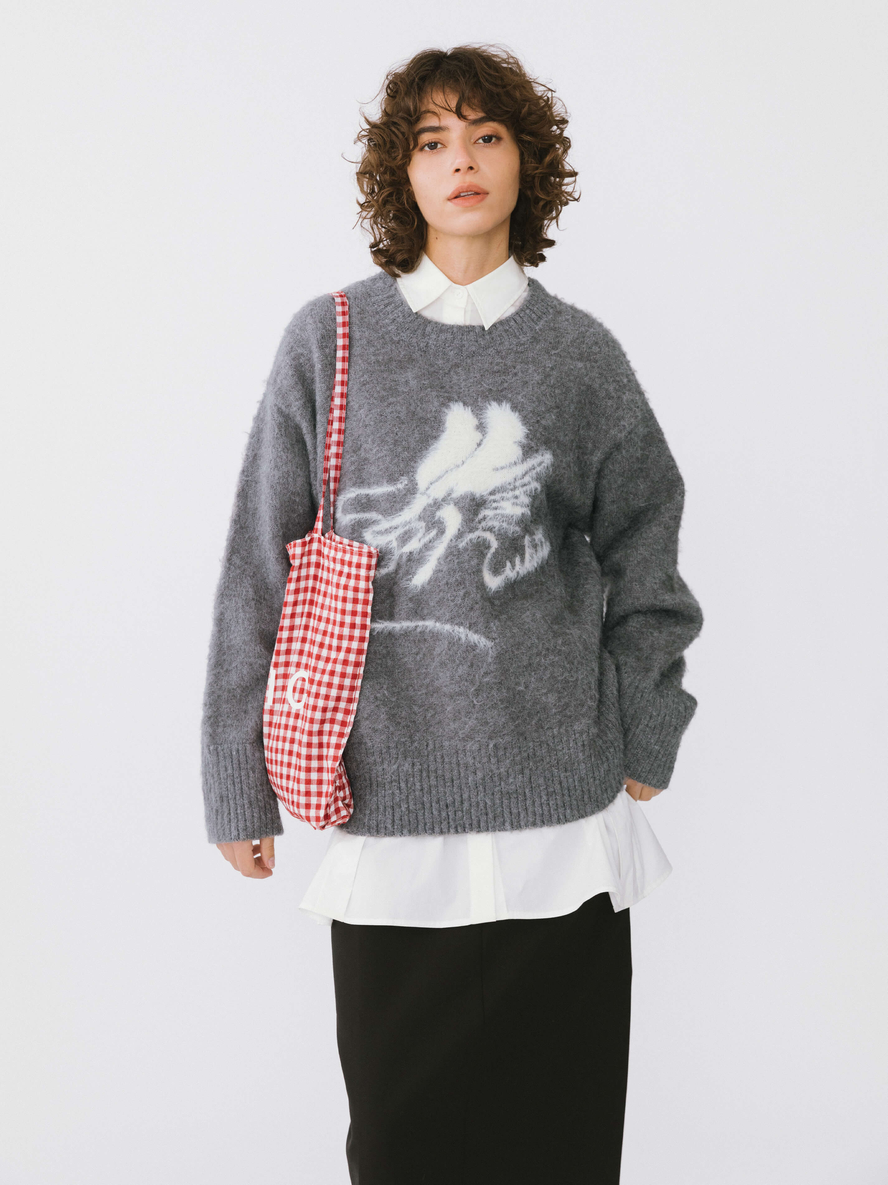 Loose Fit Color Block Jacquard Sweater-11