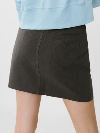 Heart Patch Tailored Mini Skirt