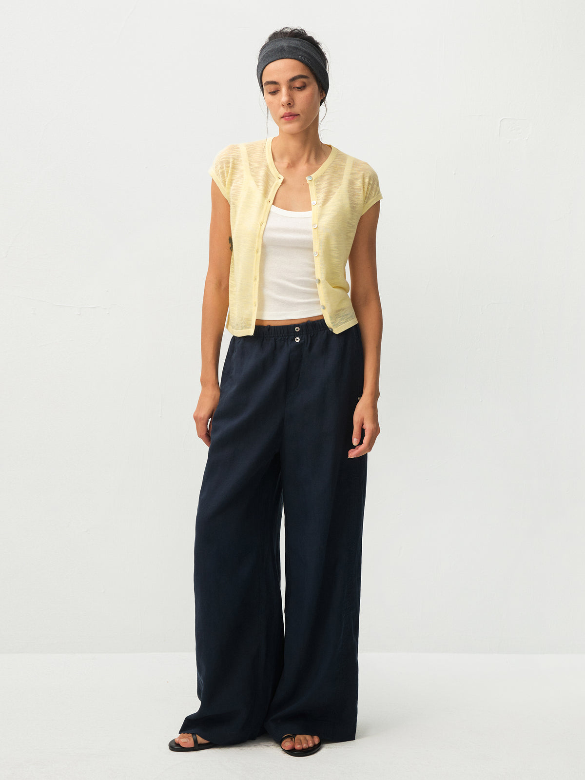 CUBIC Lyocell Linen Wide-Leg Pants-11