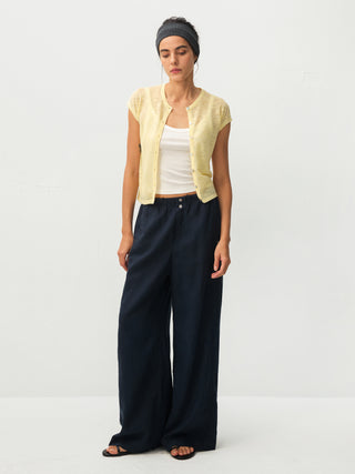 CUBIC Lyocell Linen Wide-Leg Pants