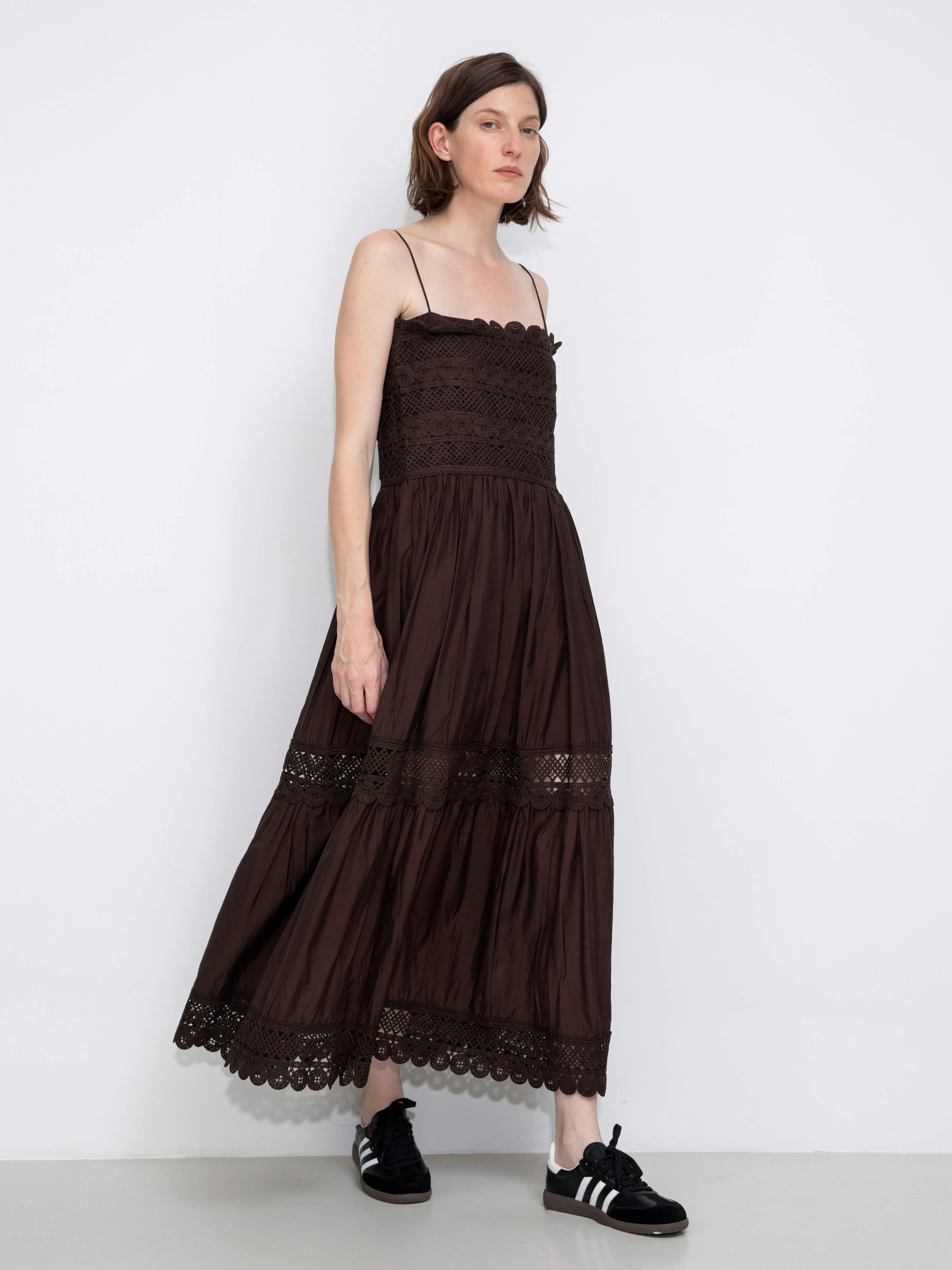 Crochet Lace Panelled Maxi Cami Dress-9