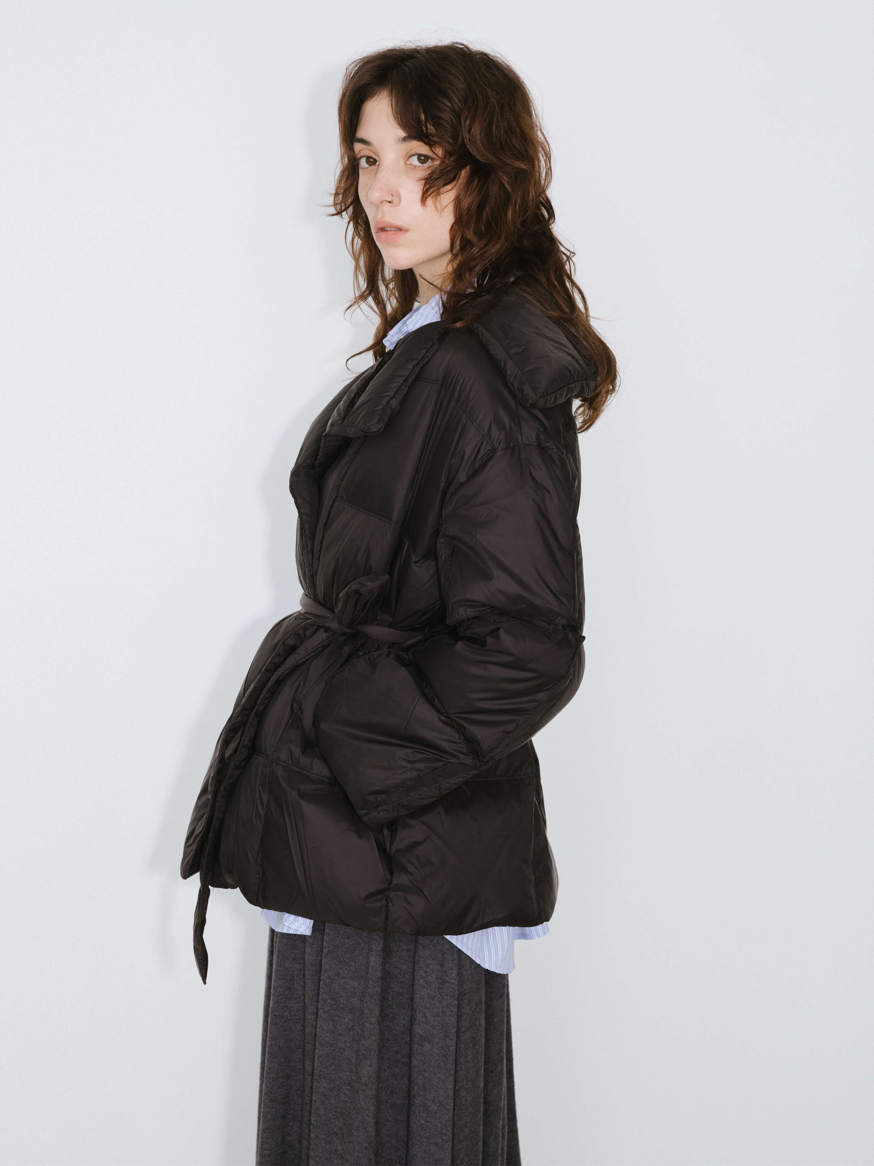 Short Boxy Down Coat-12