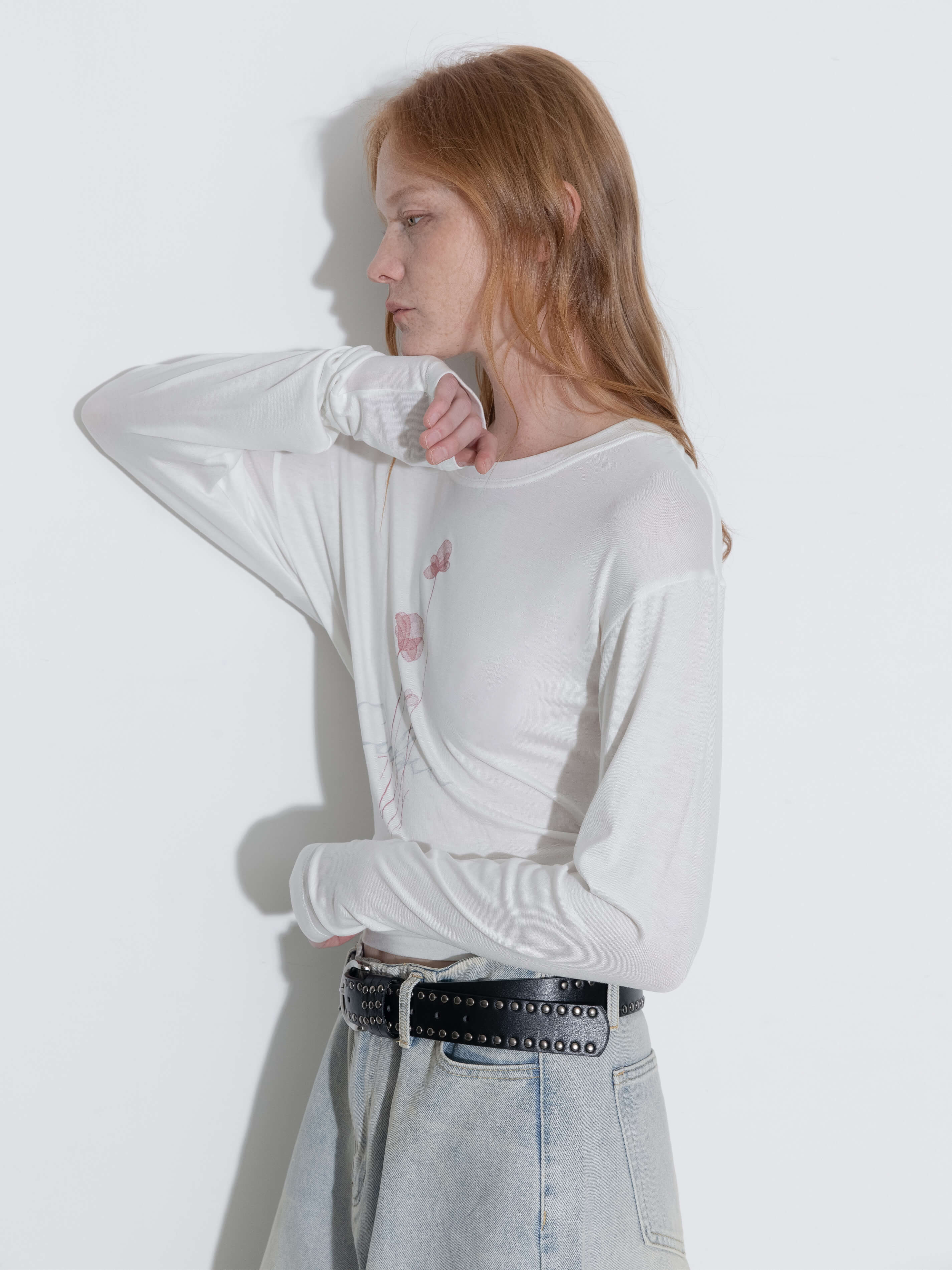 Printed Tencel Long Sleeve Top-9
