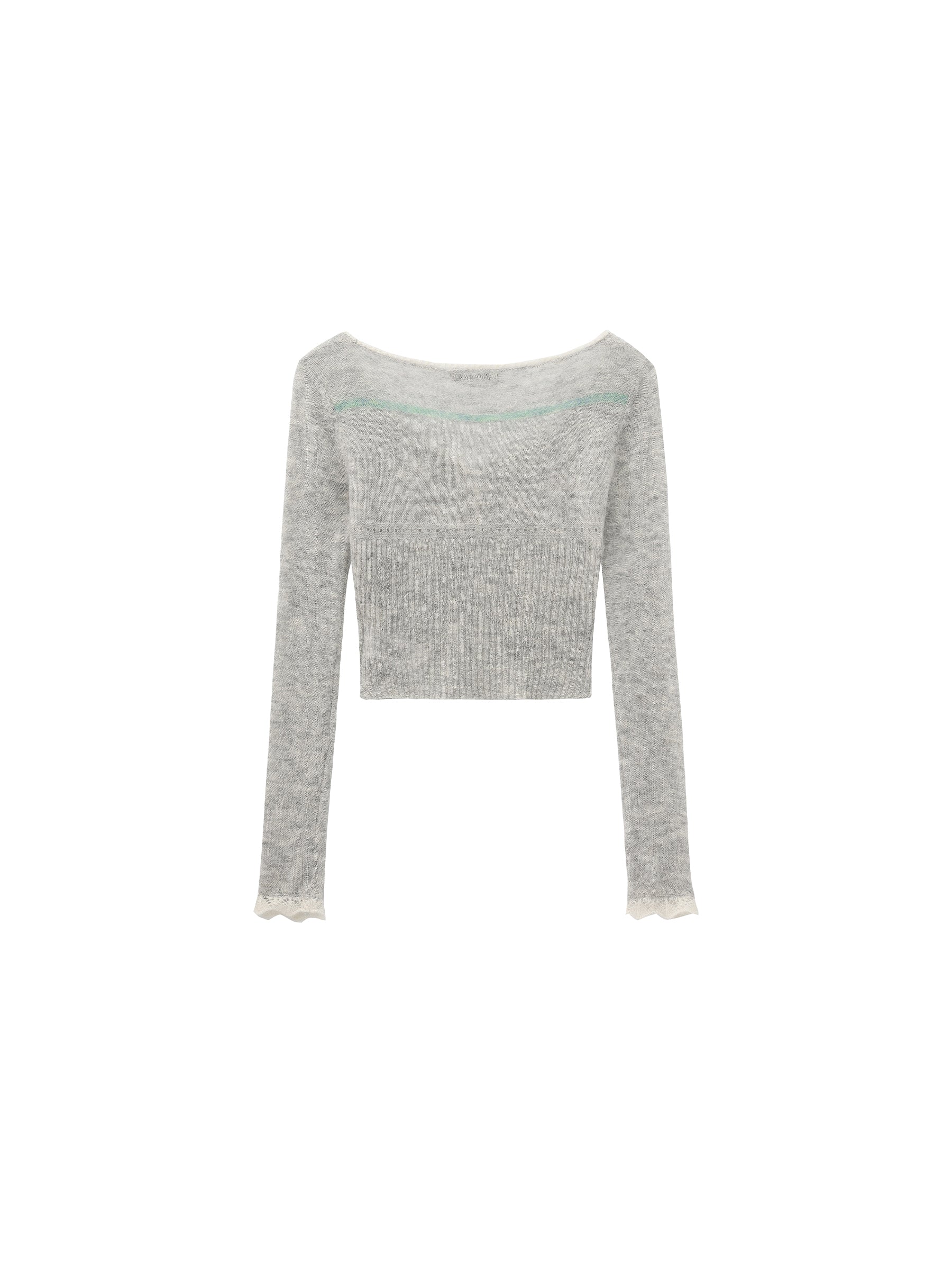 CUBIC Contrast Wool Blend Lace Cardigan-11