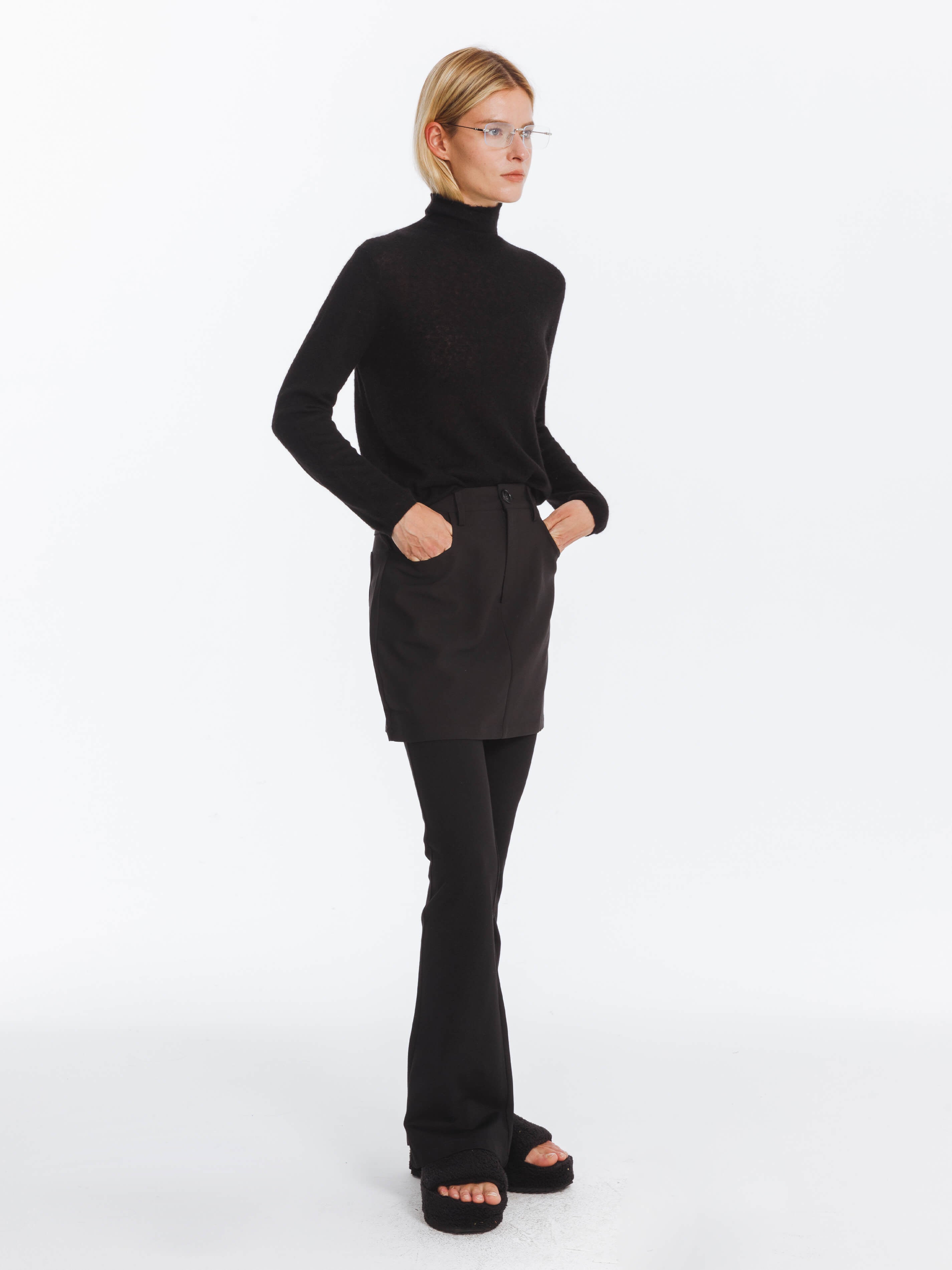 Thin Wool Long Sleeves Top-12