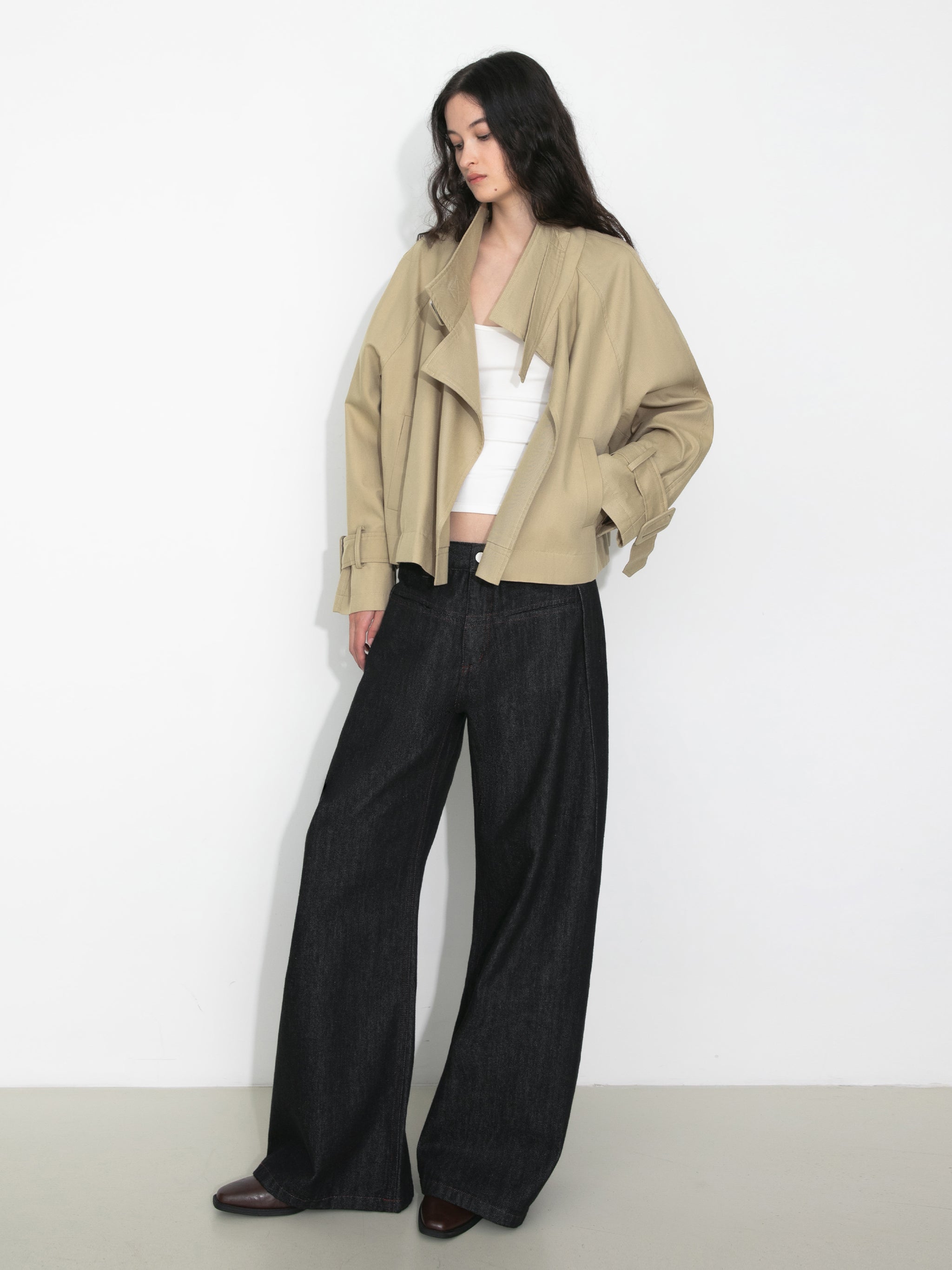 Overlay Cropped Trench Coat-11