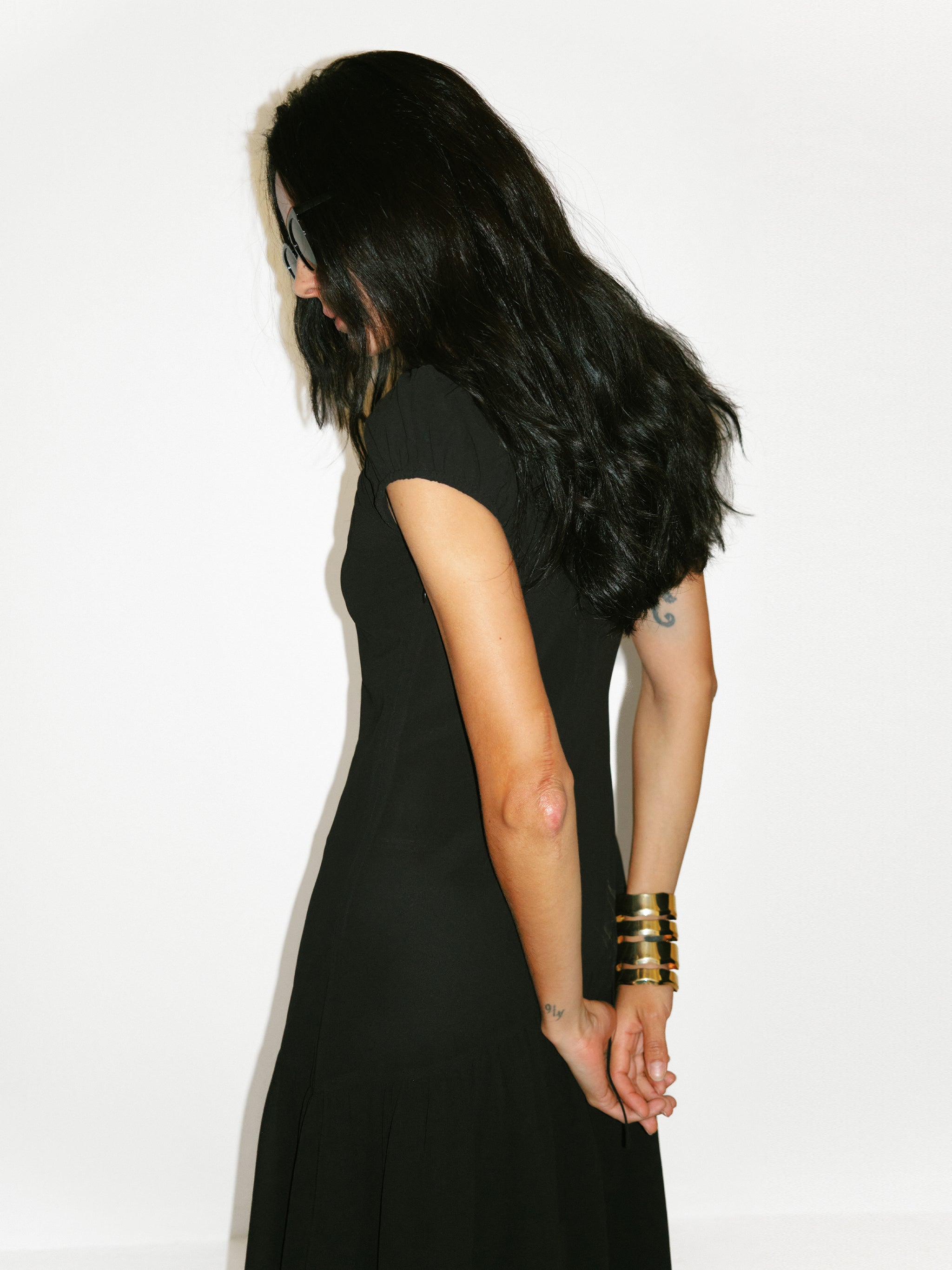CUBIC Abstract Print Asymmetrical Chiffon Midi Dress-11