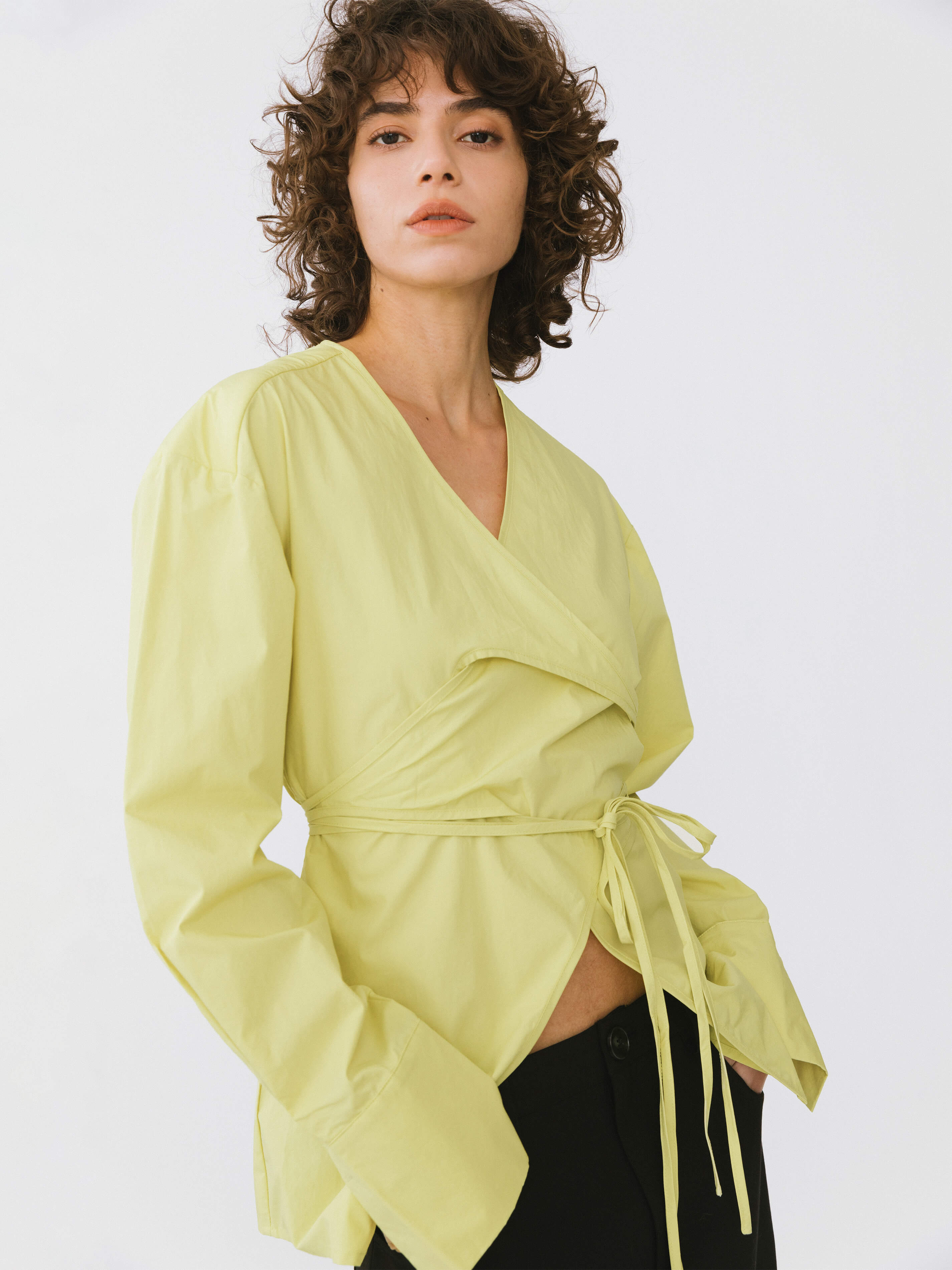 V-Neck Criss-Crossed Layered Blouse-11
