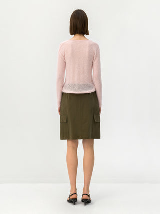 CUBIC Mohair Wool V-Neck Knit Top