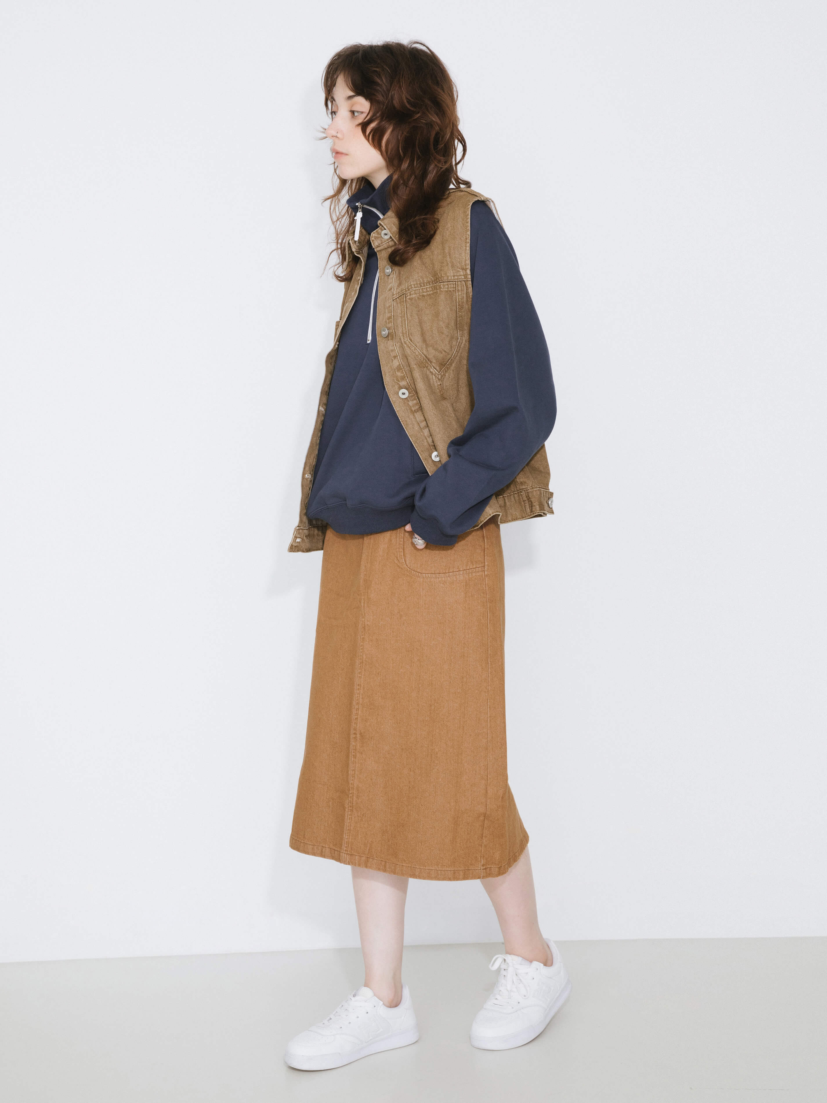 Denim Elasticated Maxi Skirt-10