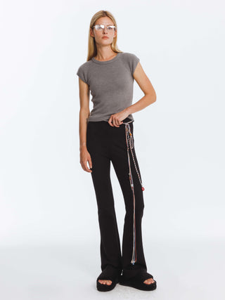 Jacquard Cropped Knit Top with Cashmere Blend