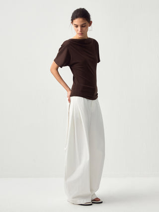 CUBIC Lyocell Blend Off-Shoulder Fitted Top