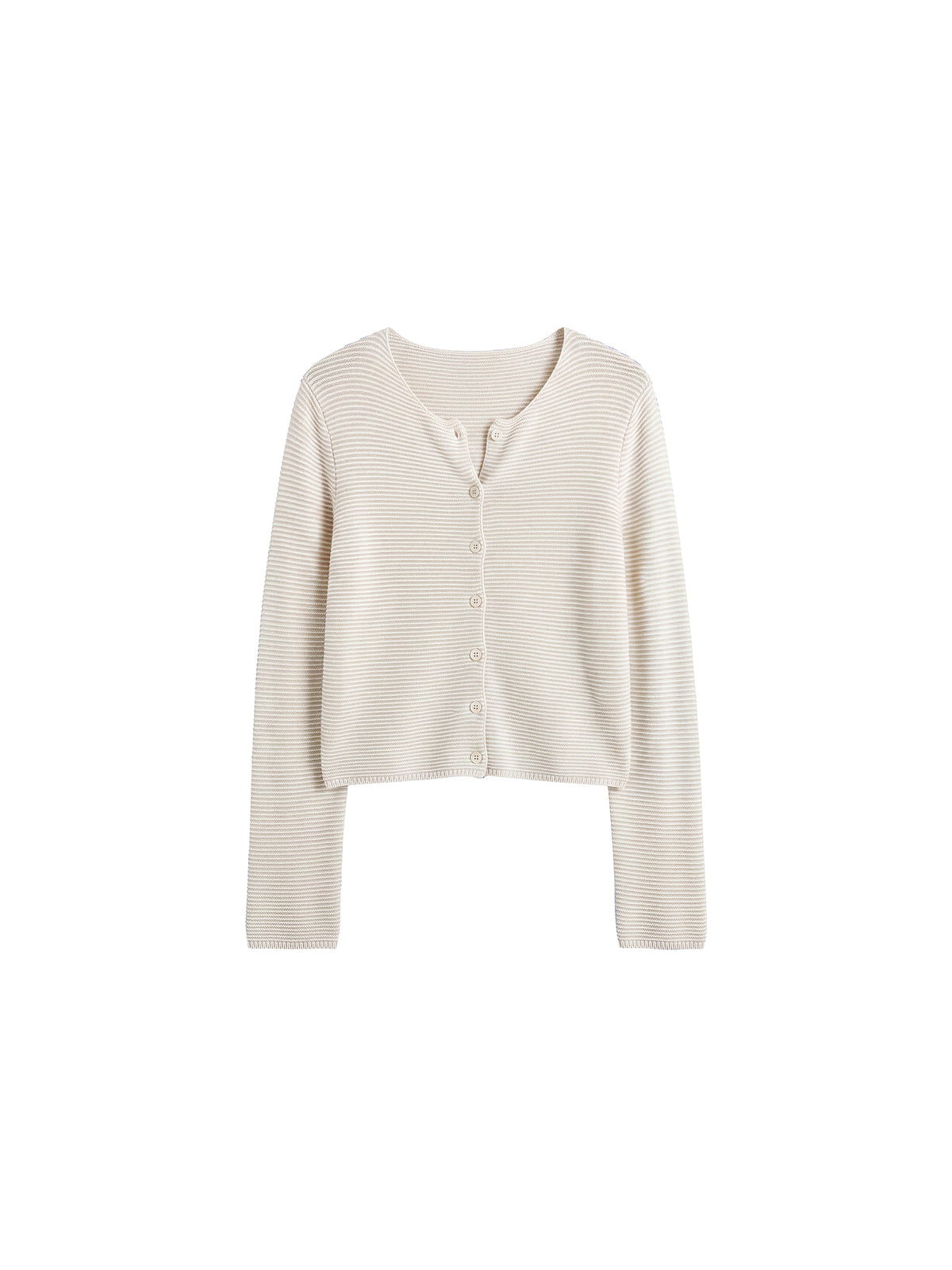 CUBIC Scoop Neck Button Knit Cardigan-11