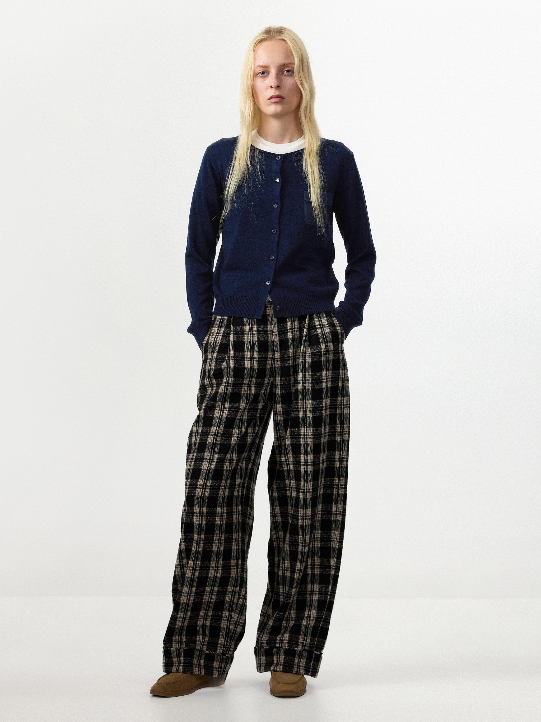CUBIC Wool‑Blend Relaxed Straight‑Leg Trousers-11