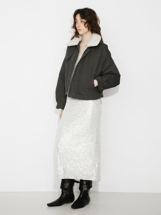 Removable Fur Collar High Neck Down Coat