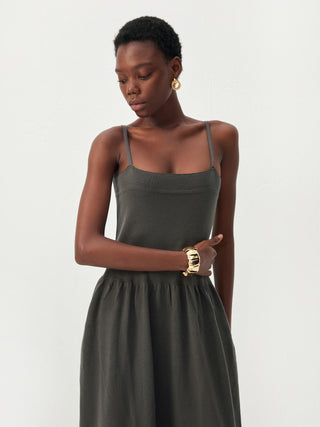 CUBIC Lyocell-Wool Blend Drop-Waist Midi Dress