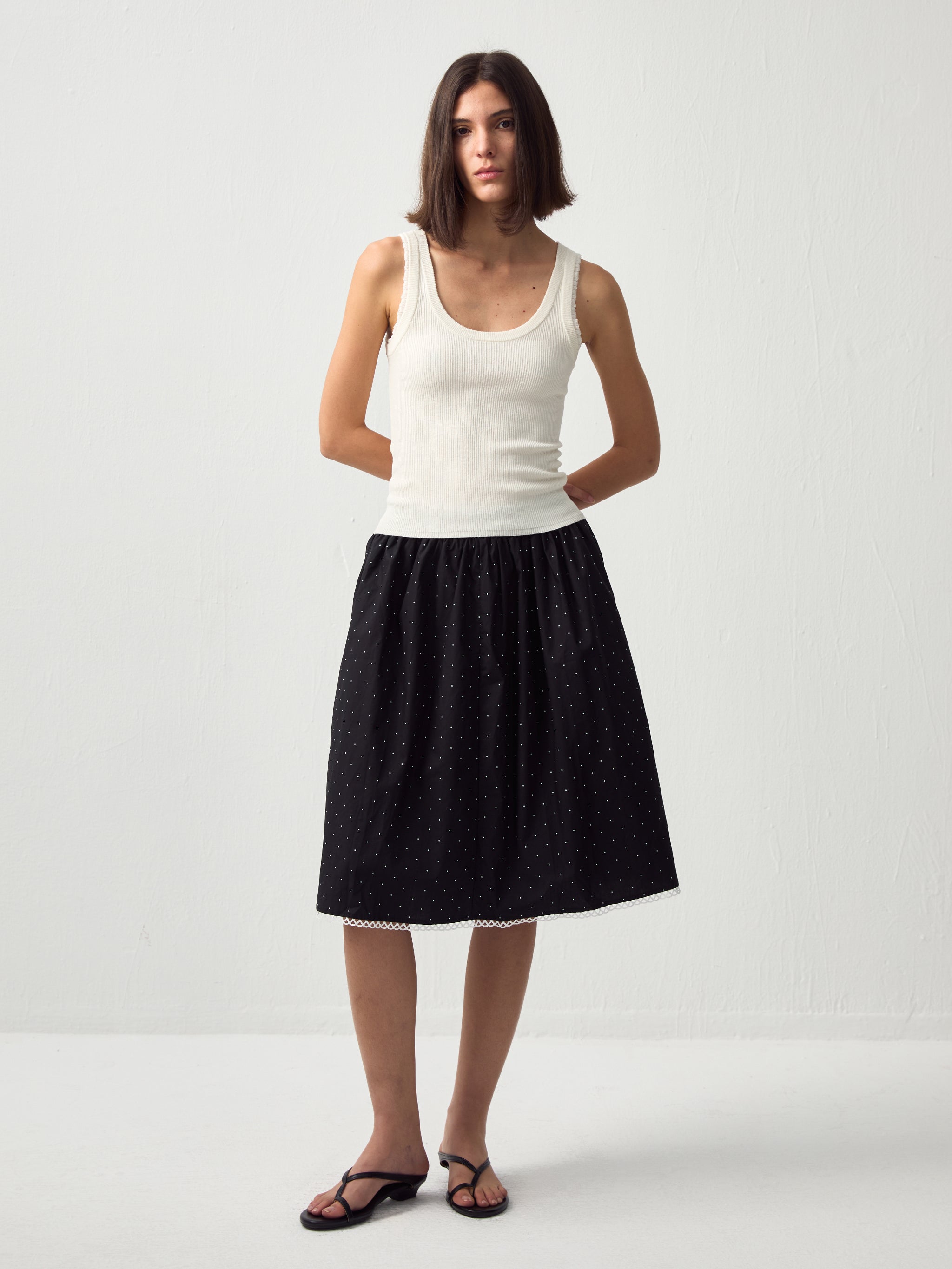 CUBIC Chic Polka Dot Lace Trim Skirt(Pre order: 7 days)-11