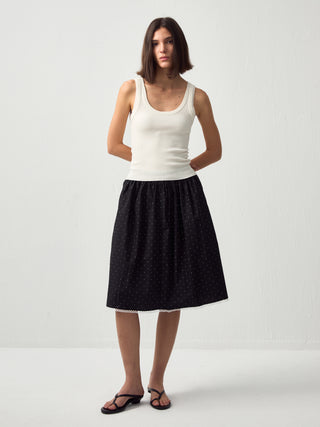 CUBIC Chic Polka Dot Lace Trim Skirt(Pre order: 7 days)