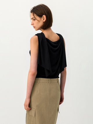 CUBIC Cape-Style Button Front Top