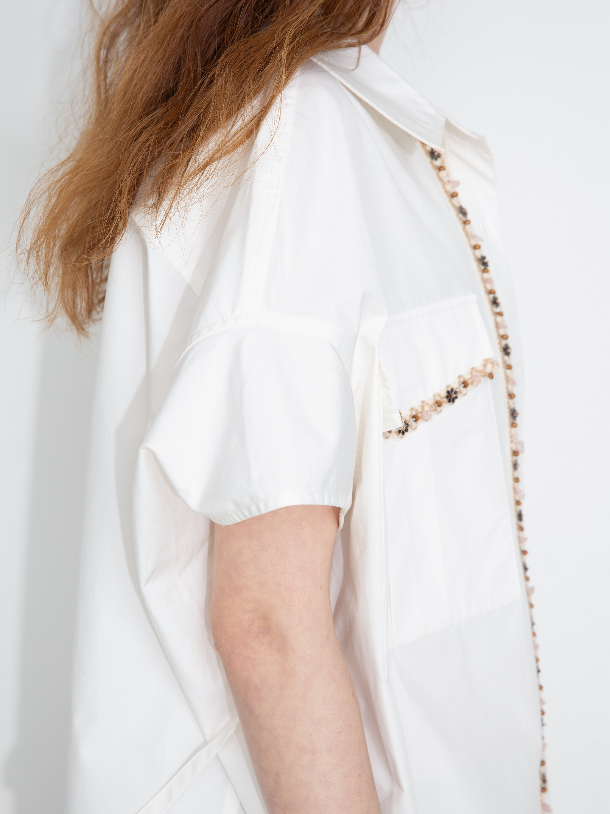 Beaded Placket Utility Short-Sleeve Shirt-11