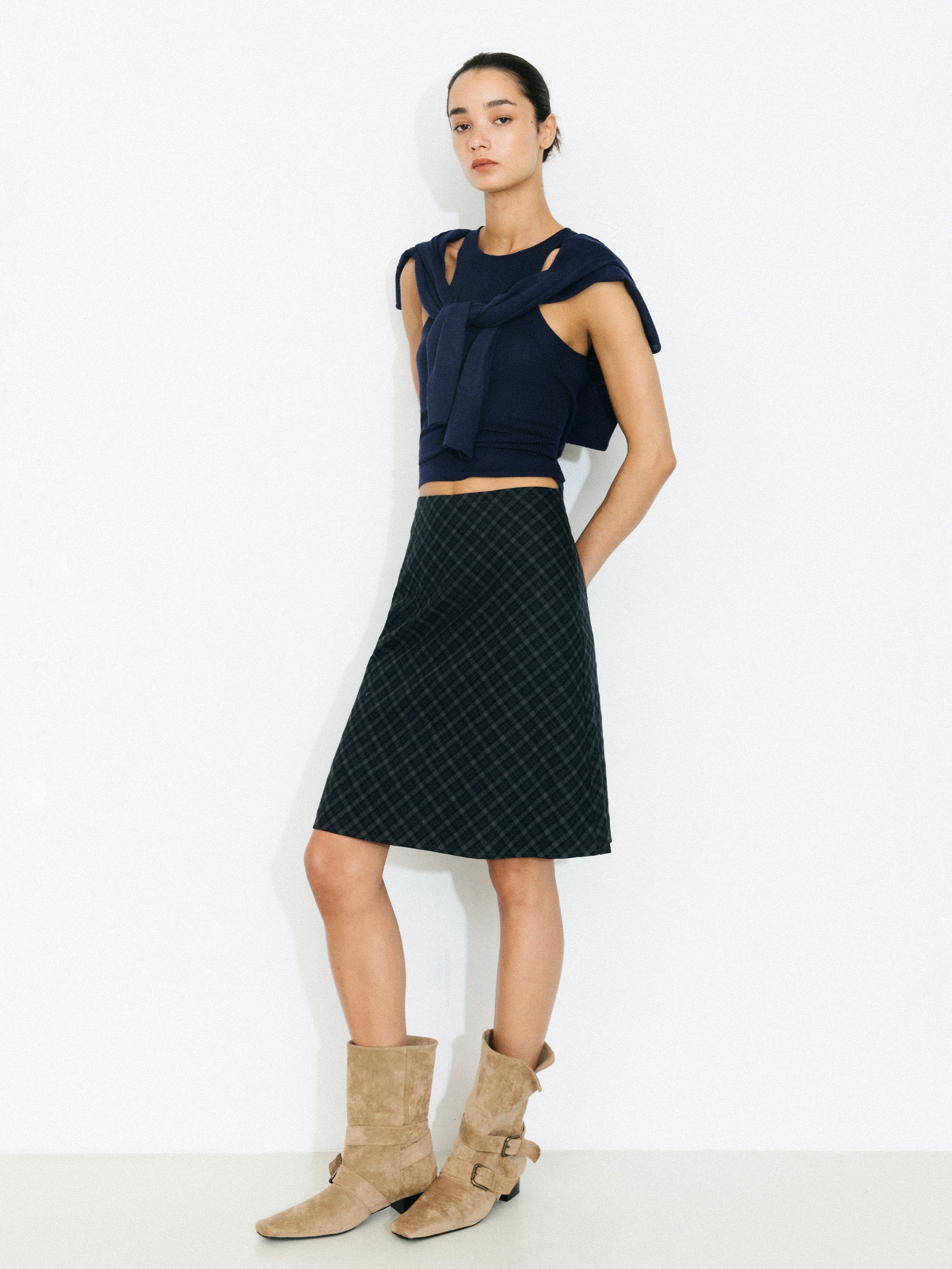 Knit Cardigan and Vest Two-Piece Set-11
