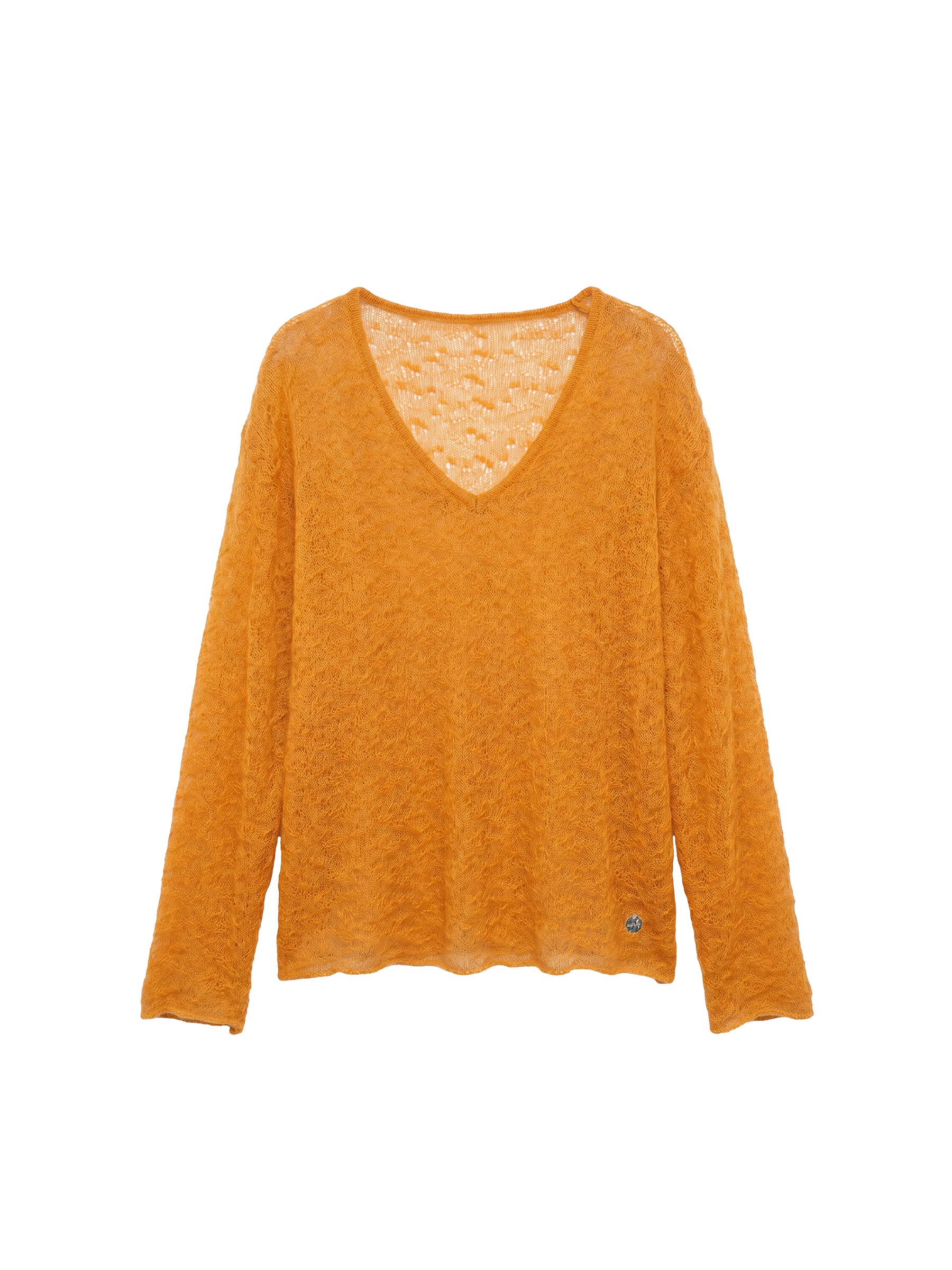CUBIC Mohair Wool V-Neck Knit Top-12