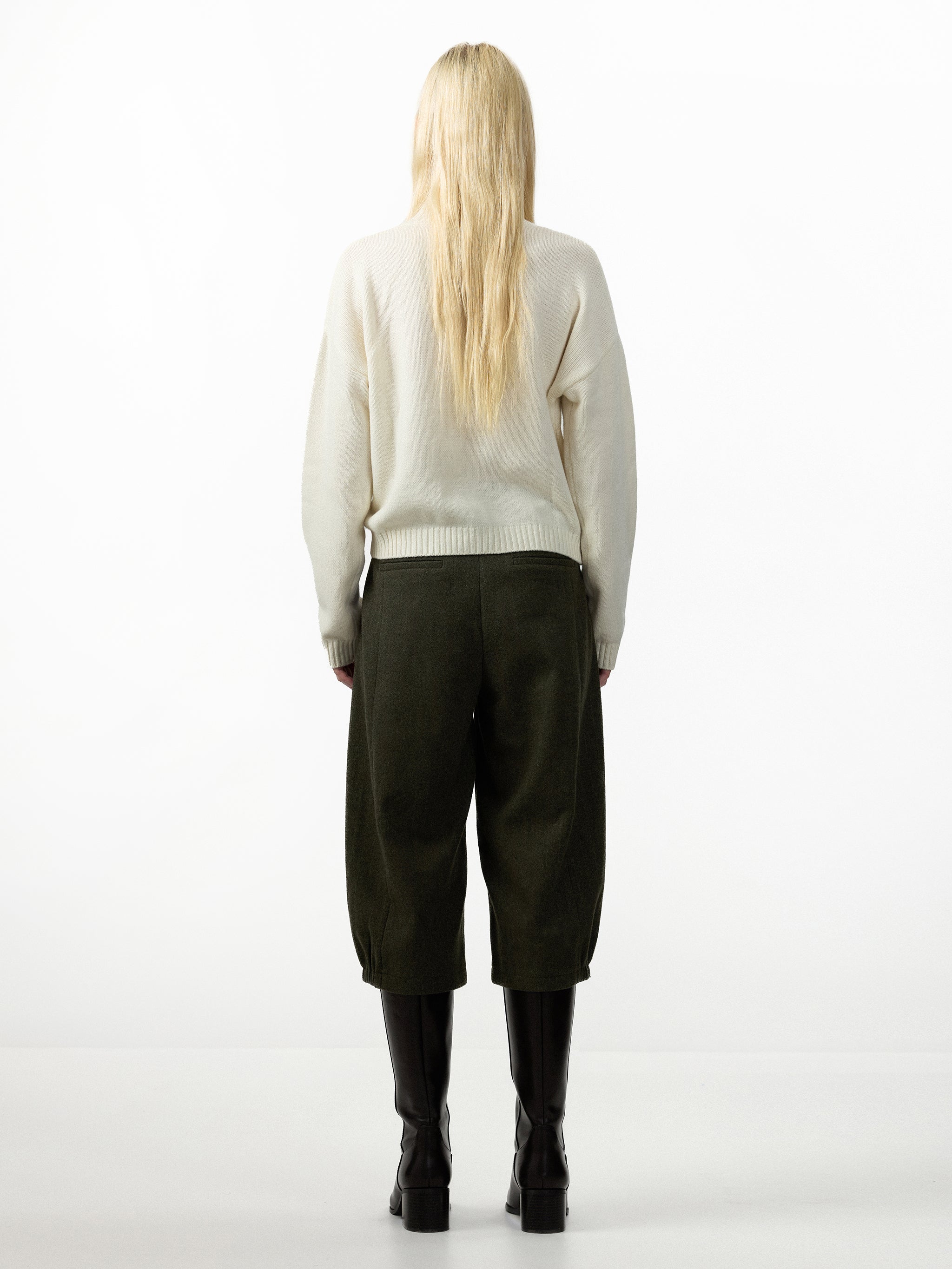 CUBIC Pleated Cropped Culotte Pants-12