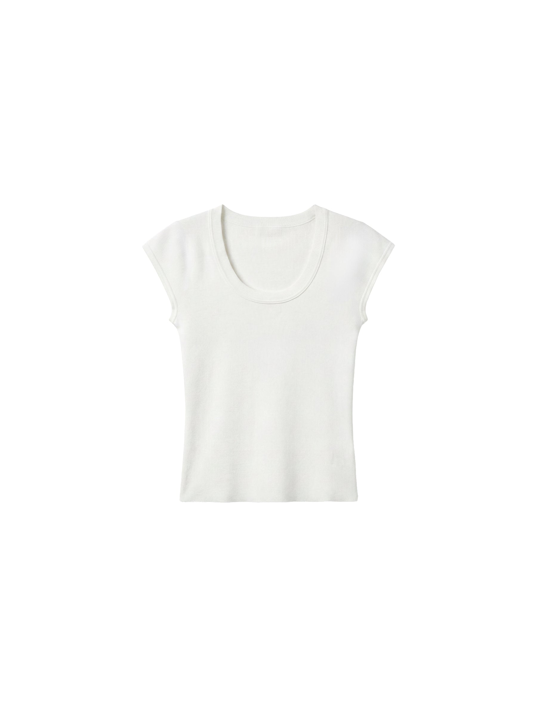 CUBIC Lyocell-Blend Minimalist U-Neck Top-12
