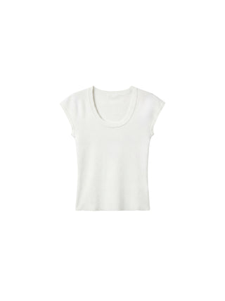 CUBIC Lyocell-Blend Minimalist U-Neck Top