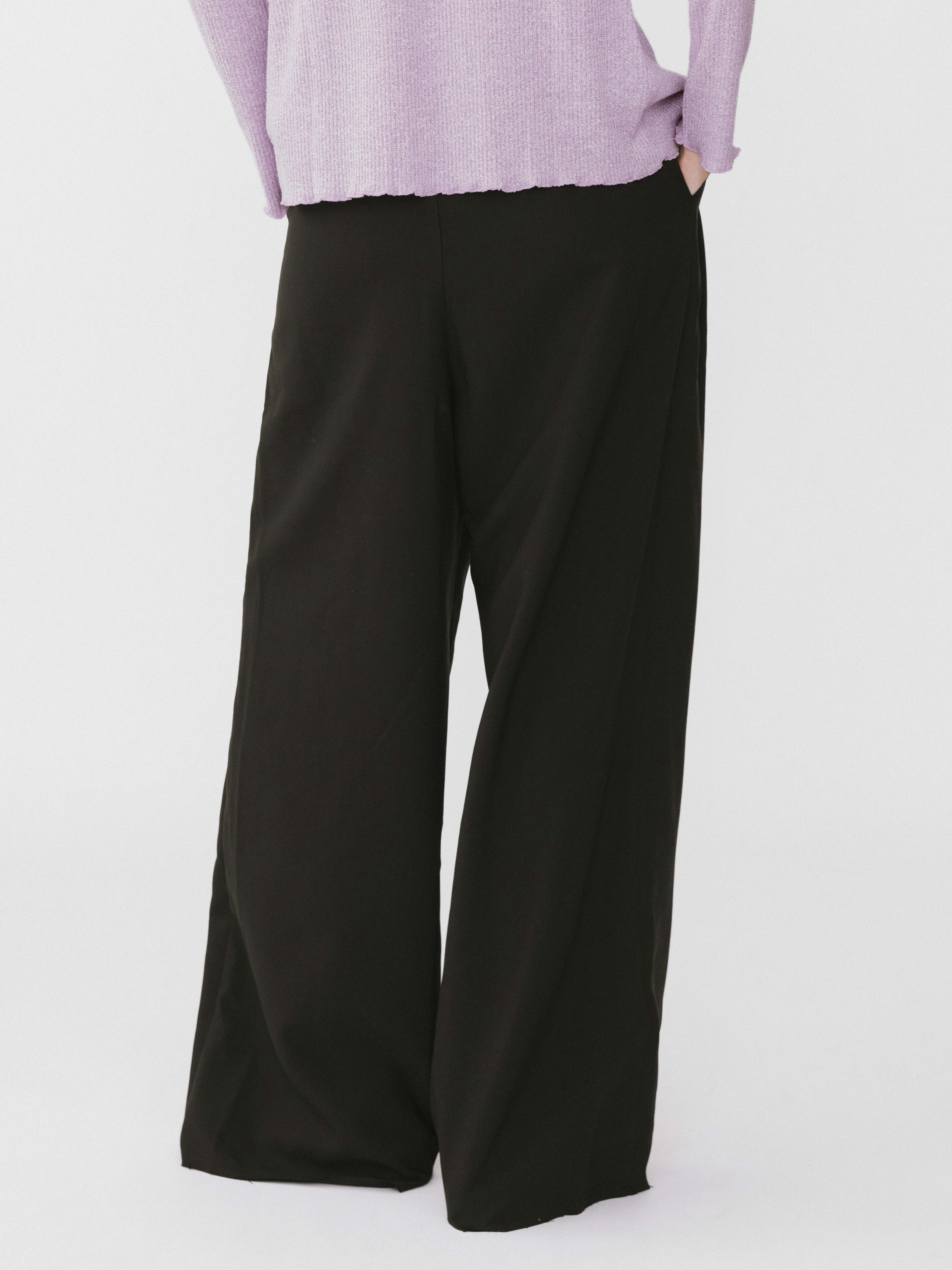 Asymmetric Waistband Tailored Trousers-13