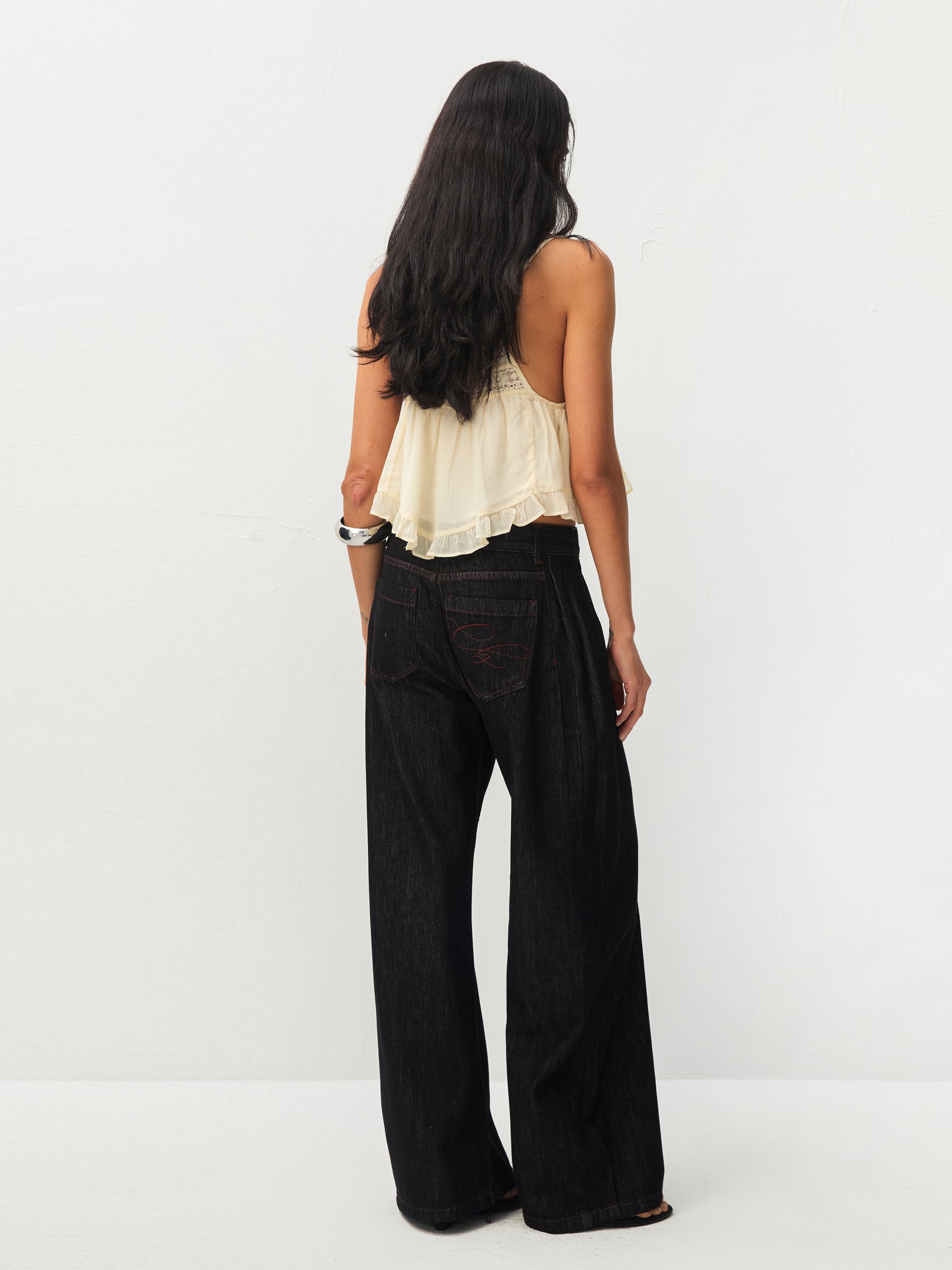 CUBIC Lyocell Lace Ruffled Camisole-12