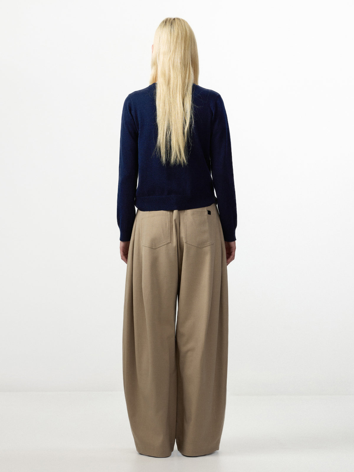 CUBIC Wool Blend Wide Leg Trousers-12