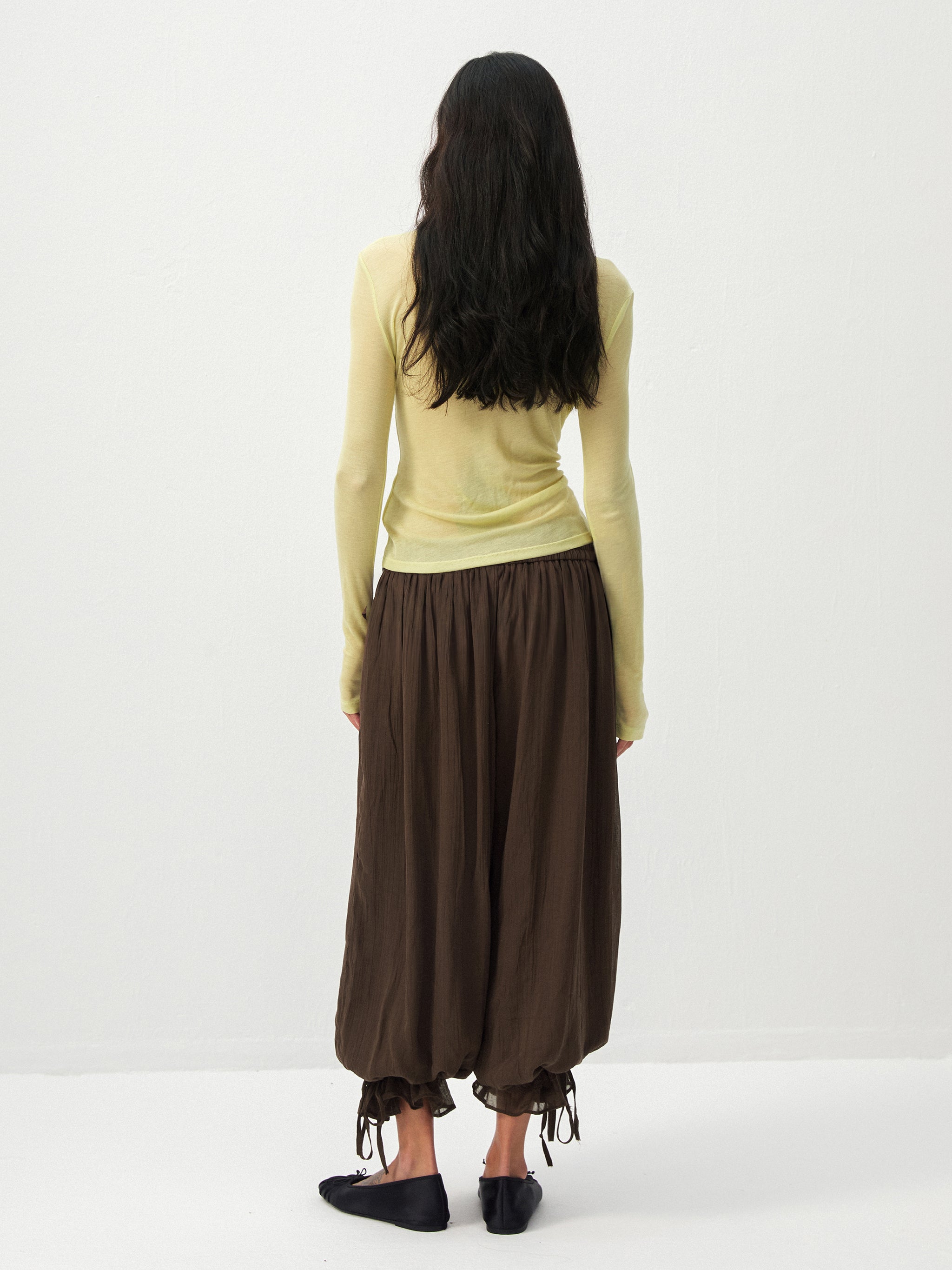 CUBIC  Lyocell Lace Ruffled  Balloon Pants-11