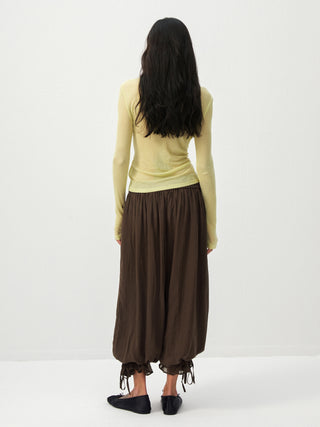 CUBIC  Lyocell Lace Ruffled  Balloon Pants