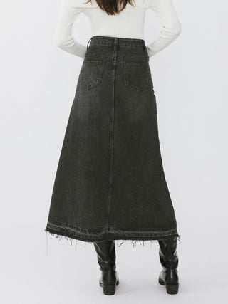 A-line Denim Maxi Skirt